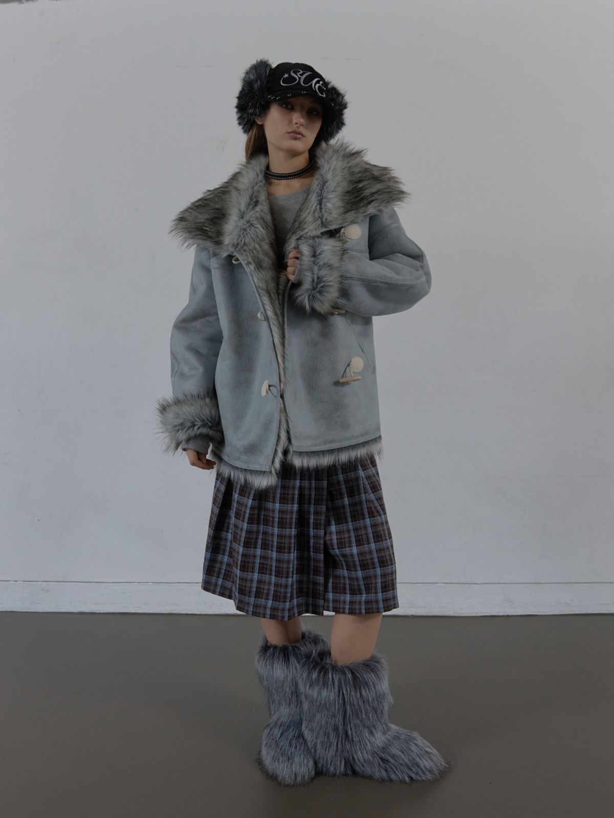 셋업이엑스이(SETUP-EXE) DUFFLE MUSTANG JACKET / BABY BLUE