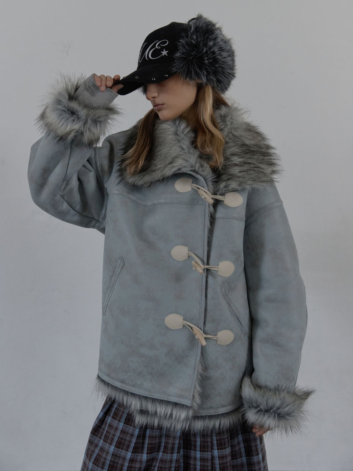 셋업이엑스이(SETUP-EXE) DUFFLE MUSTANG JACKET / BABY BLUE