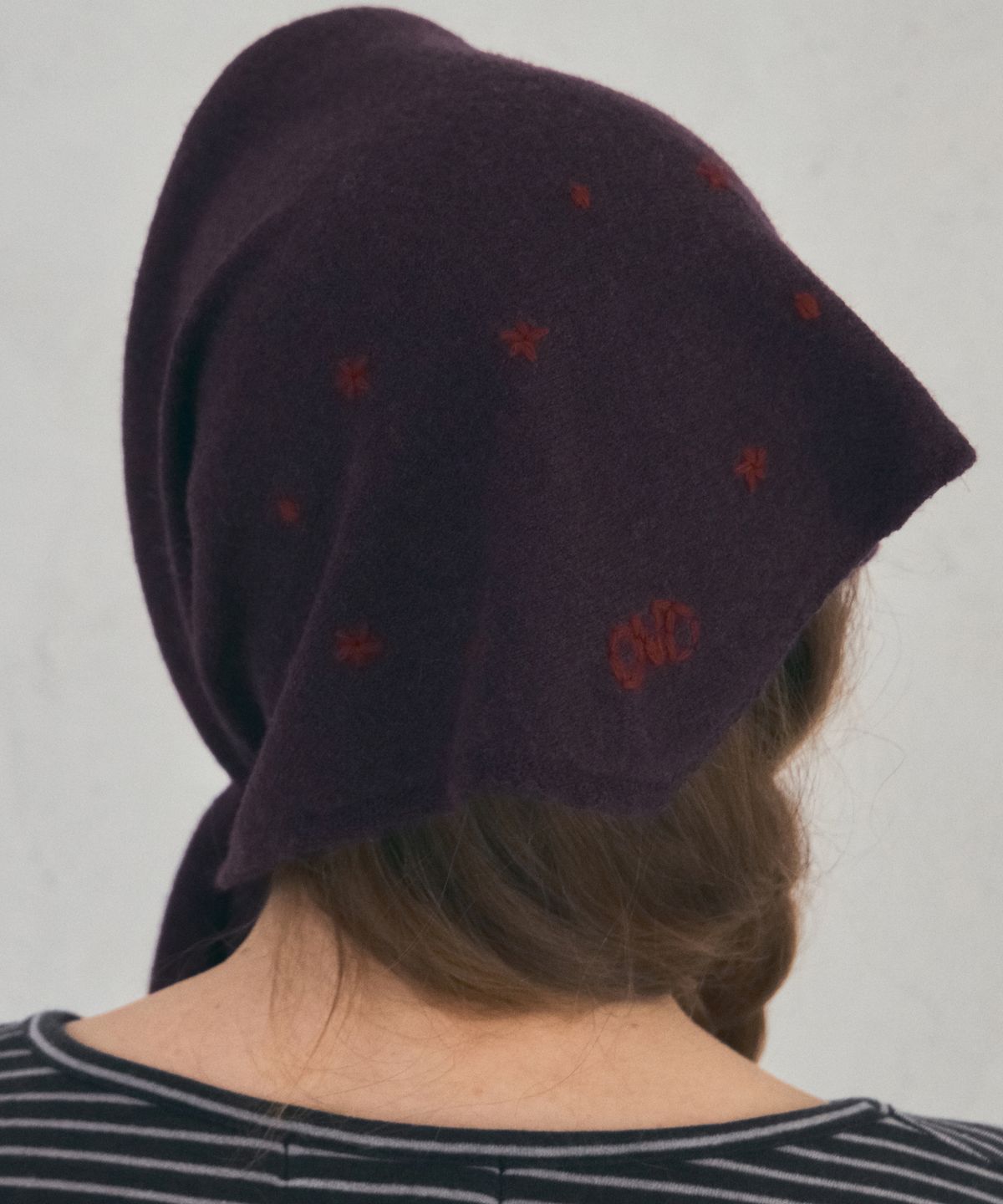 아우어노스텔지아(OURNOSTALGIA) Dear Heart Knit Kerchief_Warm Purple(OC25-KN21)
