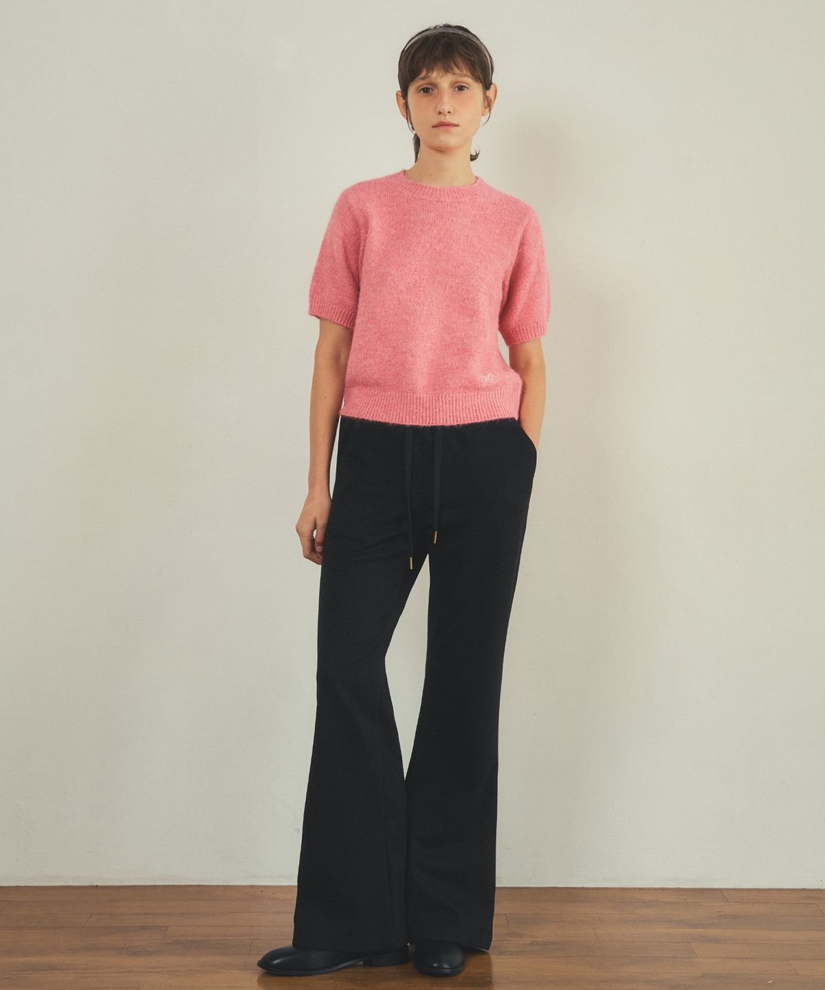 아우어노스텔지아(OURNOSTALGIA) mixed Yarn round hairy half knit_4COLOR