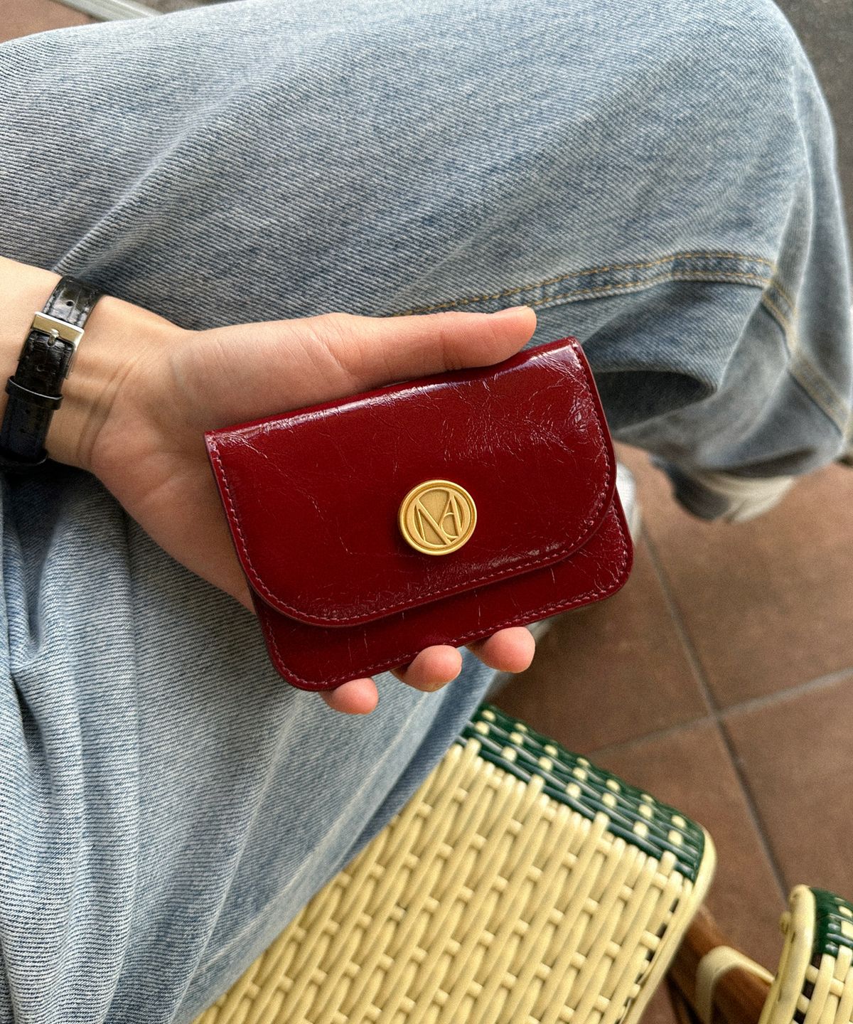 꼬떼드무아(COTEDEMOI) Ecrin card wallet - Crimson Red