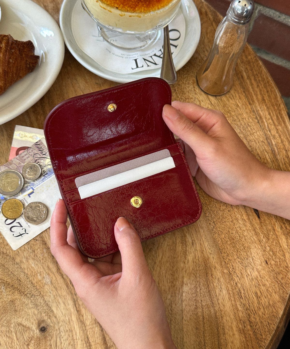 꼬떼드무아(COTEDEMOI) Ecrin card wallet - Crimson Red