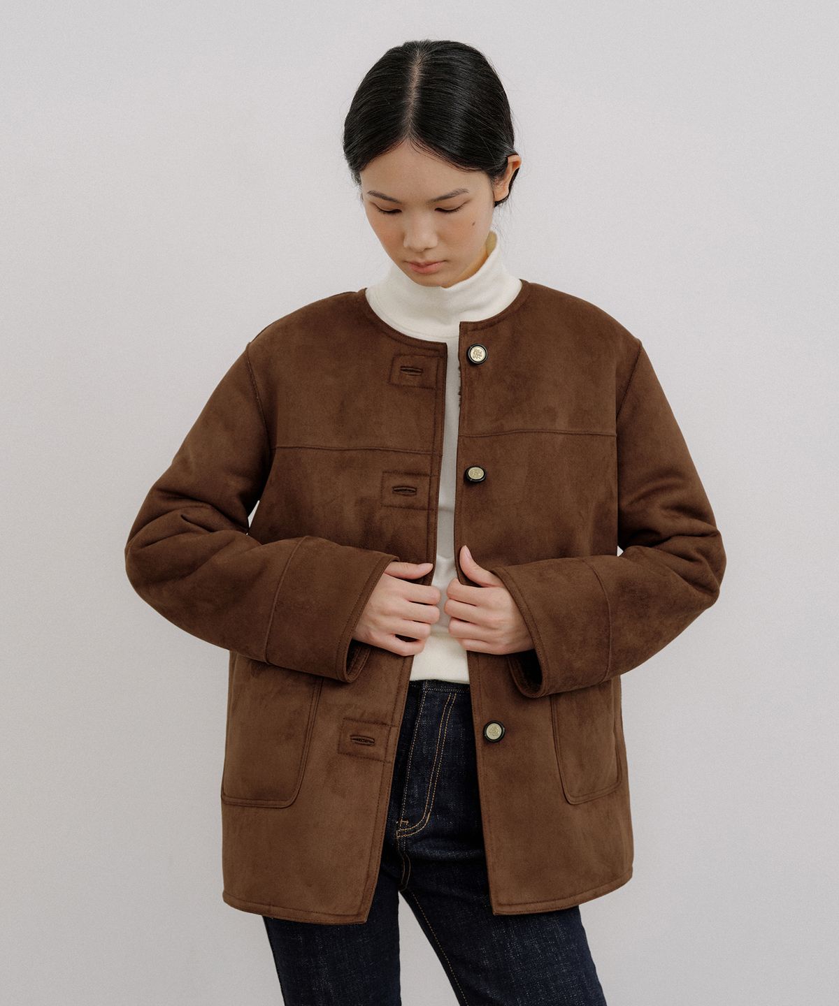 오떼뜨(OCTETTE) HENRY SUEDE HALF-FUR MUSTANG_BROWN