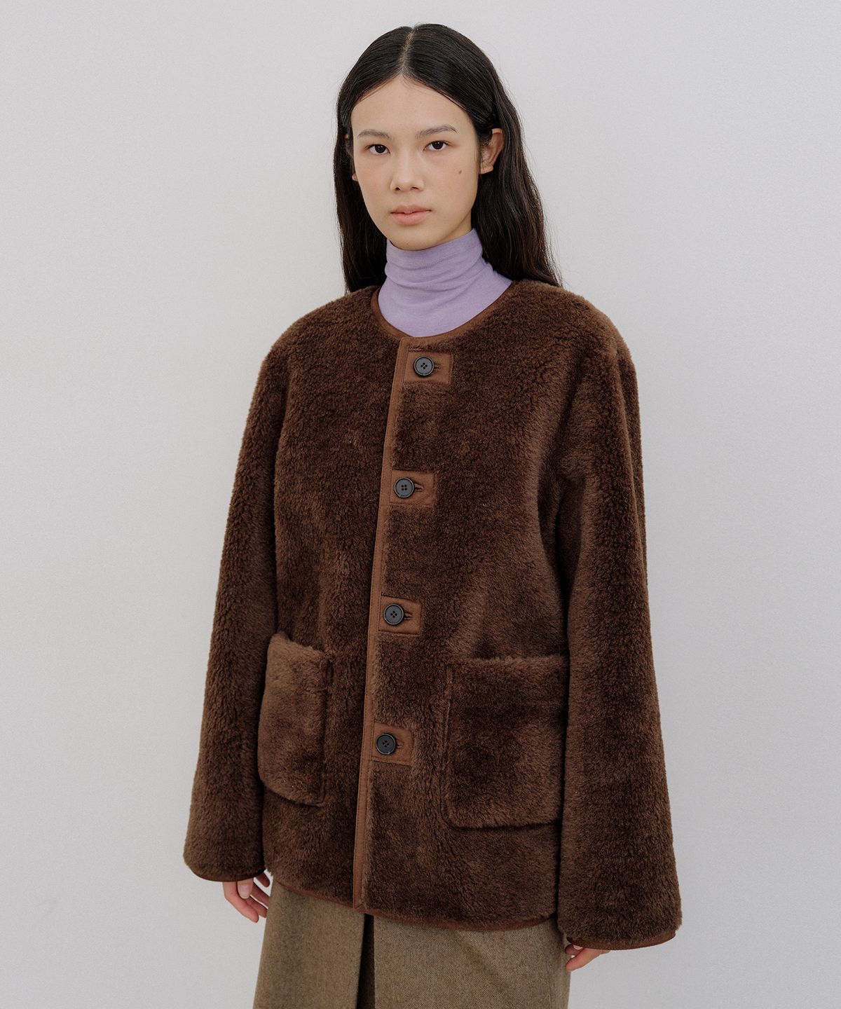 오떼뜨(OCTETTE) HENRY SUEDE HALF-FUR MUSTANG_BROWN