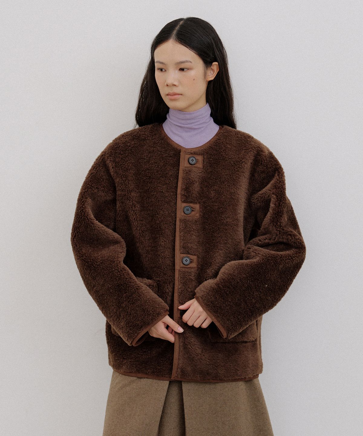 오떼뜨(OCTETTE) HENRY SUEDE HALF-FUR MUSTANG_BROWN