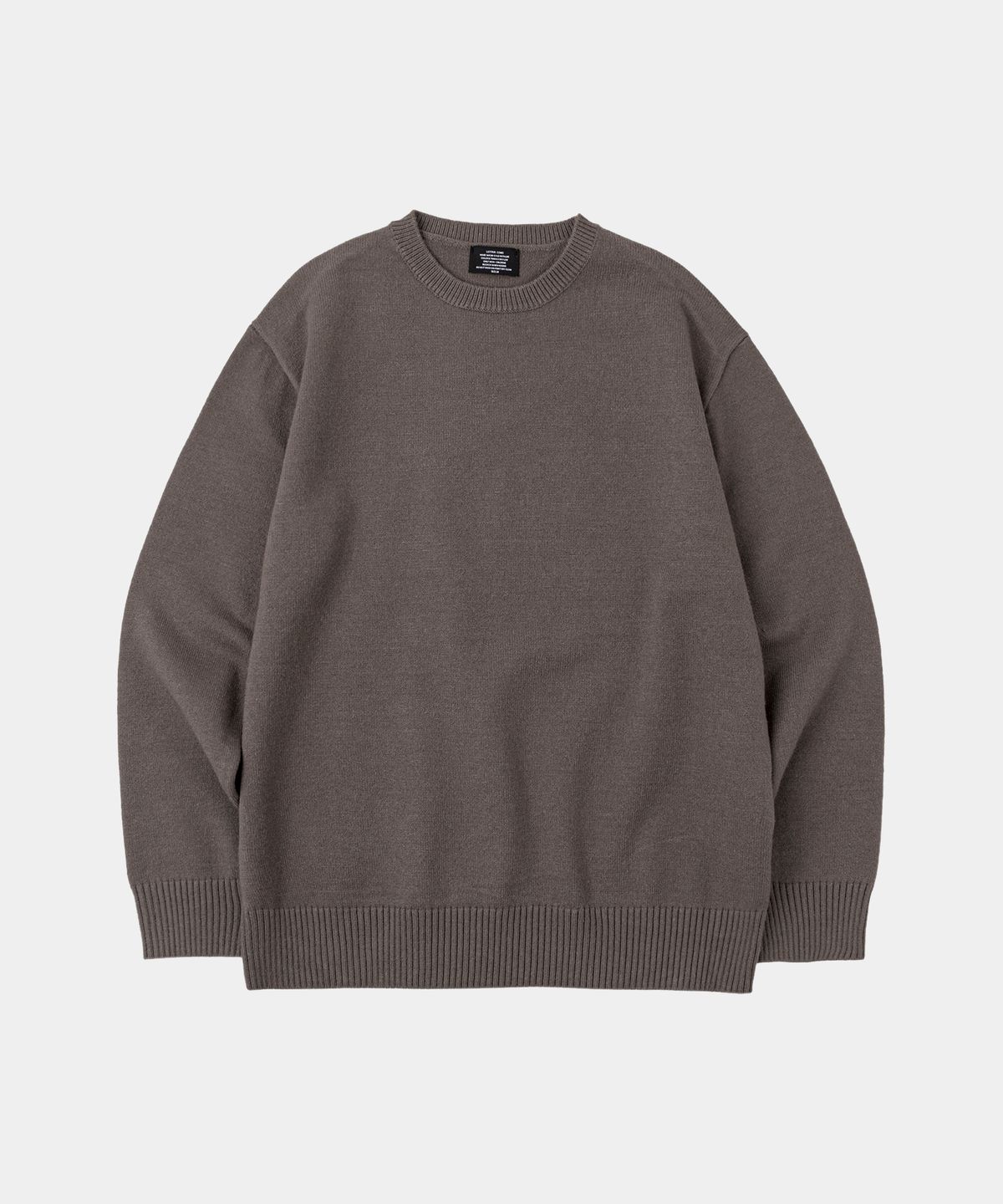 레테르코모(LETTERCOMO) 에센셜 데일리 라운드 니트 그레이 7color