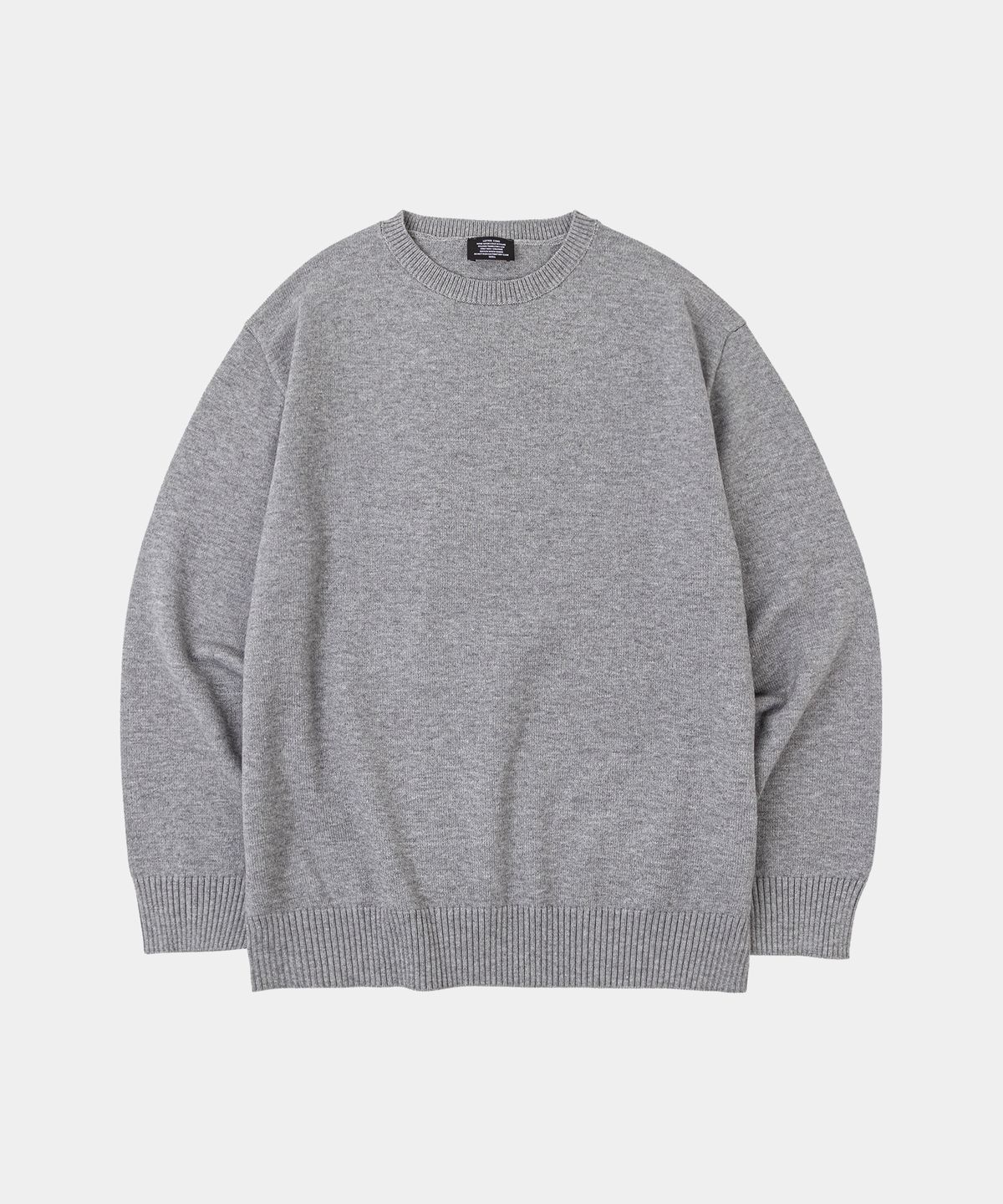 레테르코모(LETTERCOMO) 에센셜 데일리 라운드 니트 그레이 7color