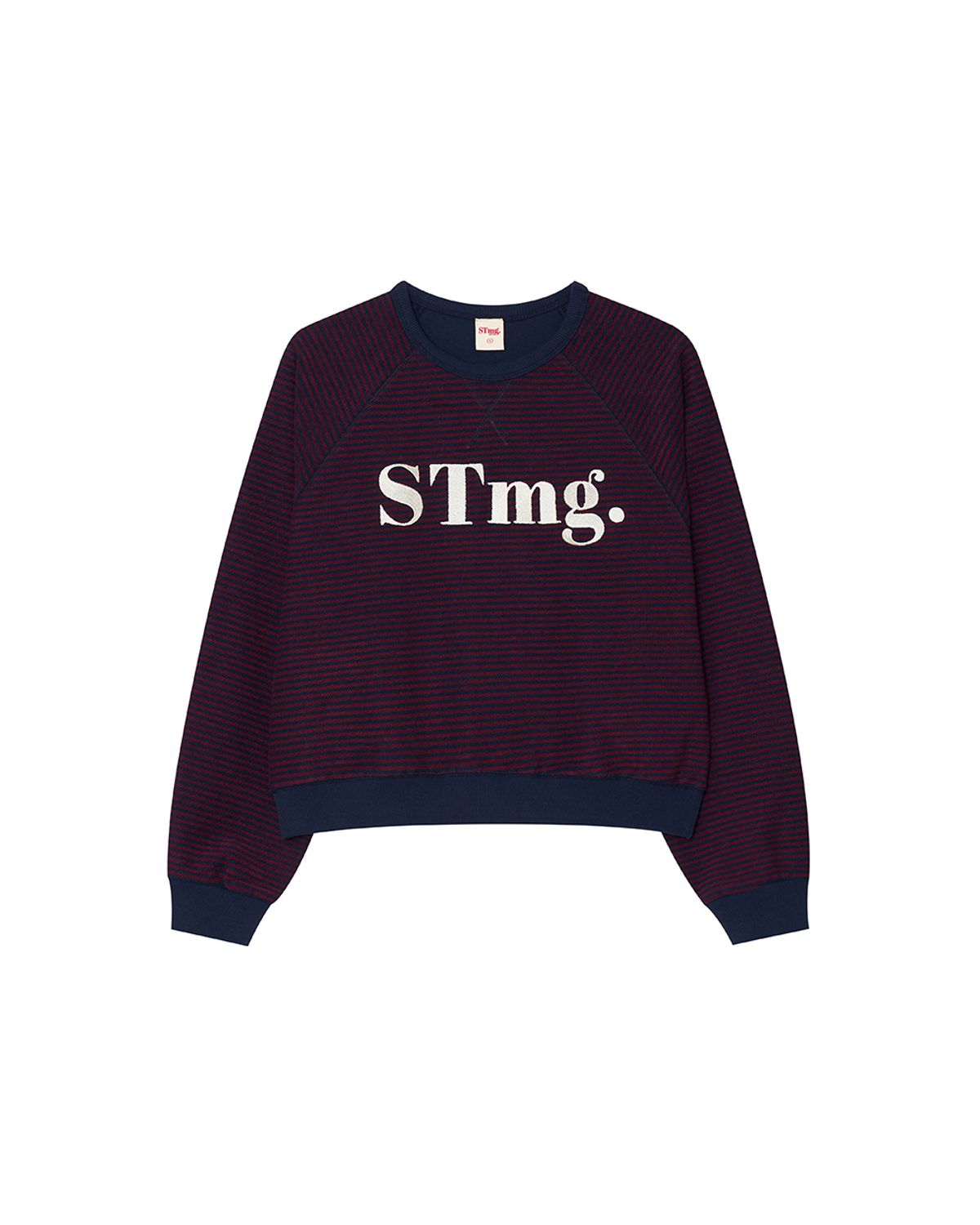 스트라이프마가린(STMG) stmg 로고 스트라이프 맨투맨 레드