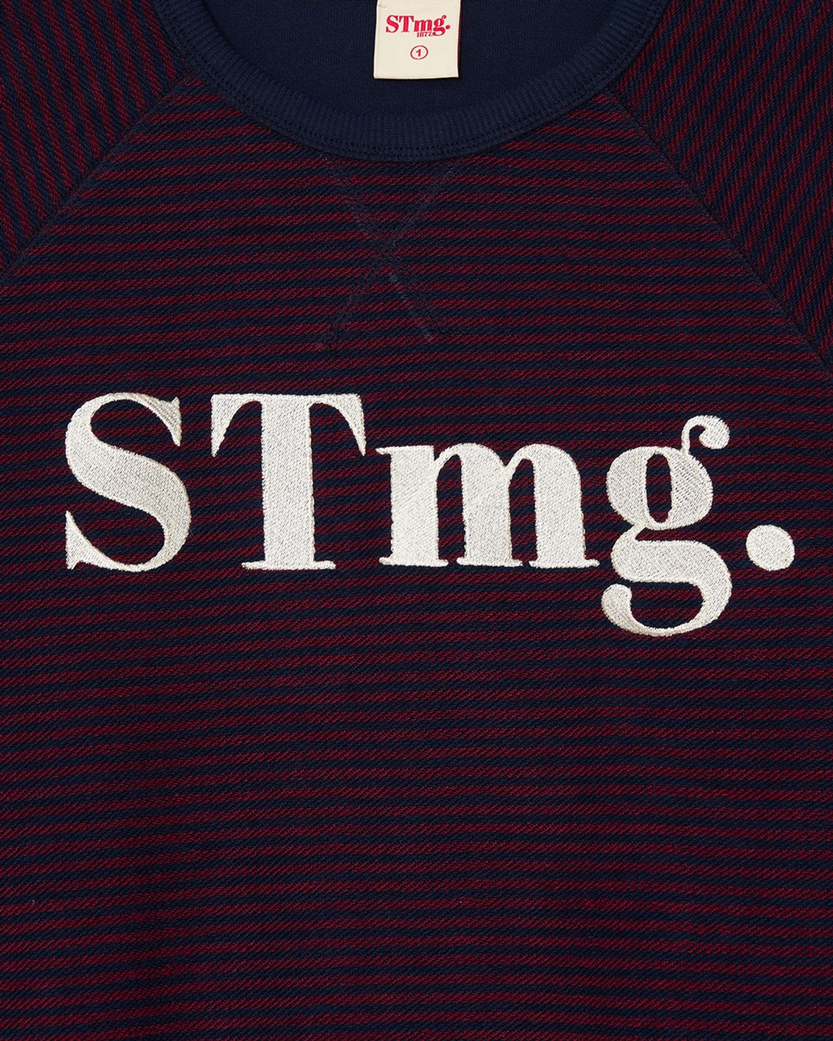 스트라이프마가린(STMG) stmg 로고 스트라이프 맨투맨 레드