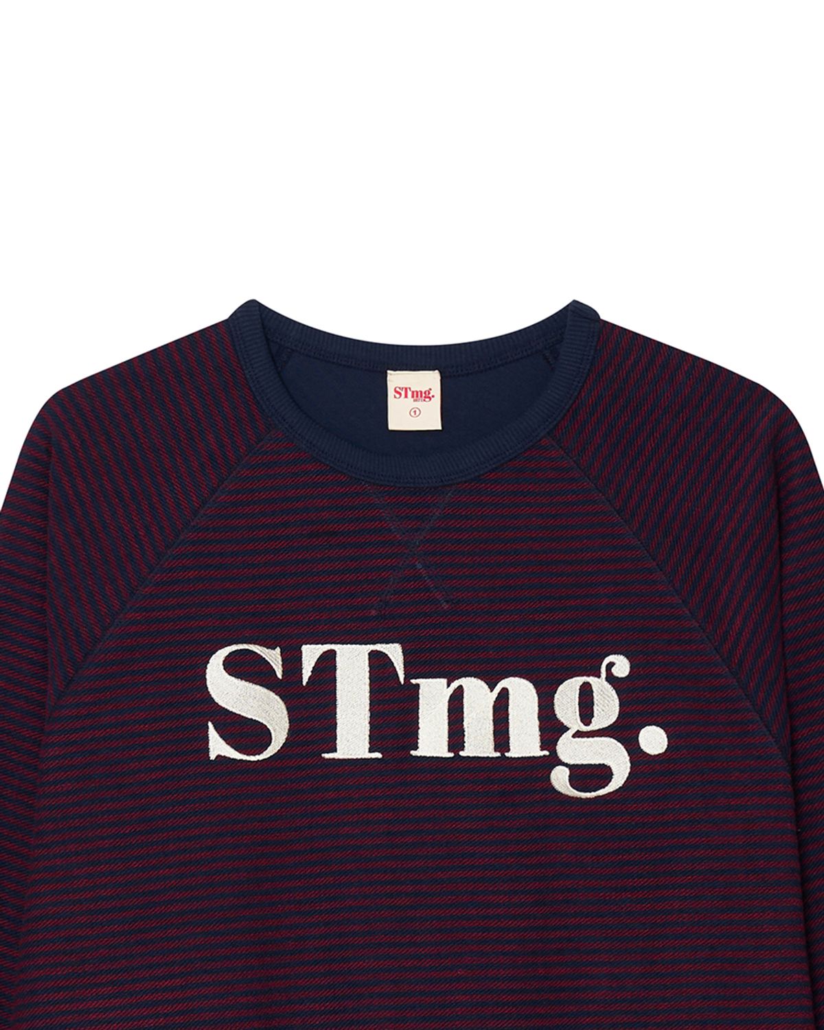스트라이프마가린(STMG) stmg 로고 스트라이프 맨투맨 레드