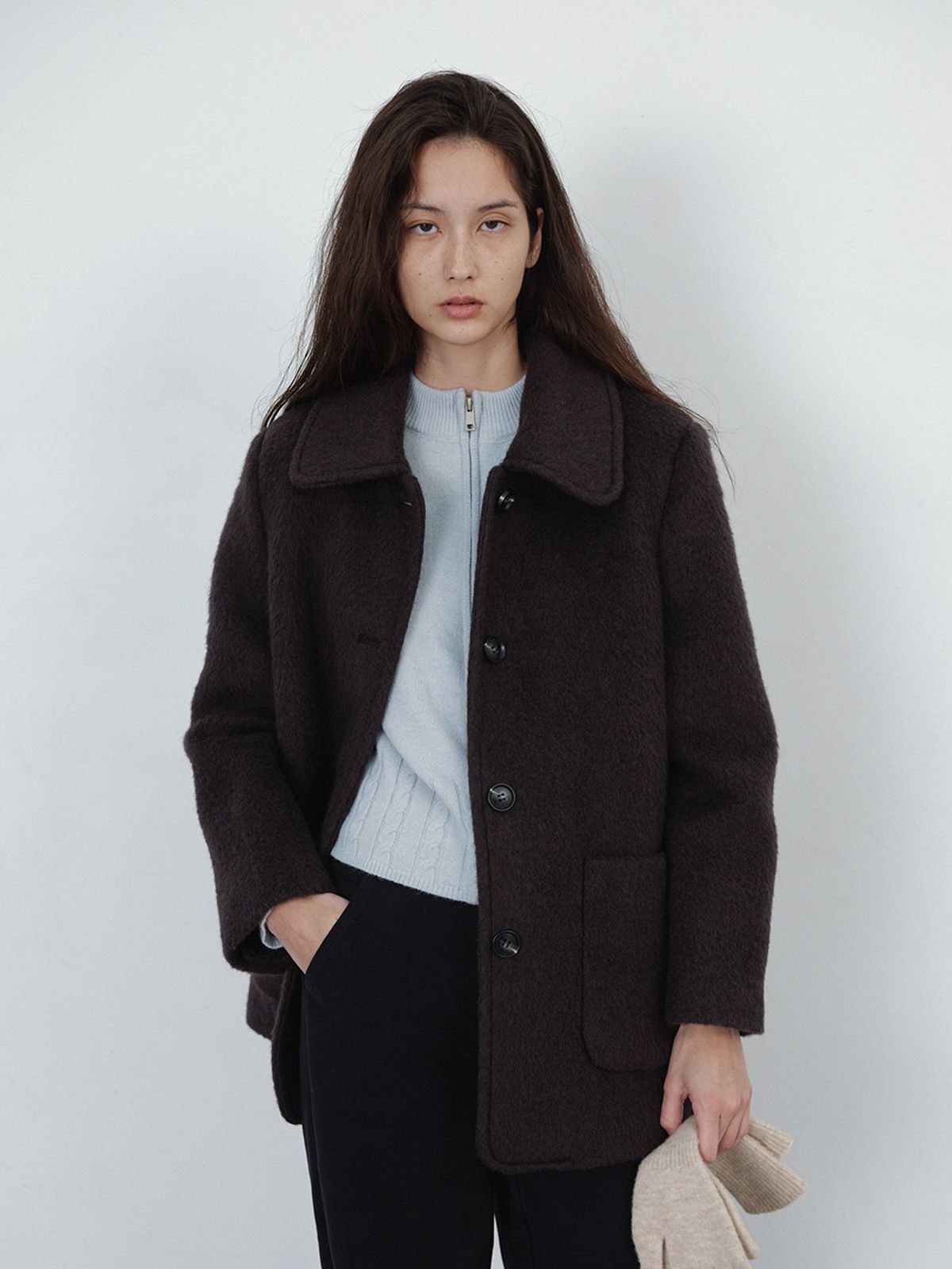 헌치(HUNCH) Wool Blend Single Coat