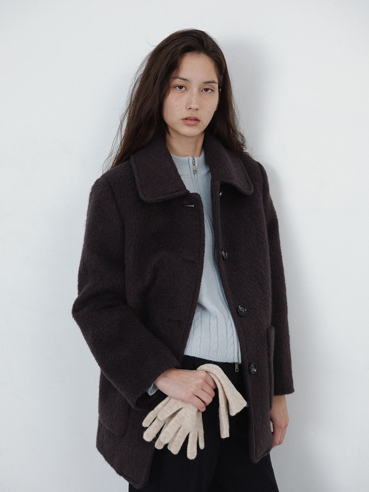 헌치(HUNCH) Wool Blend Single Coat