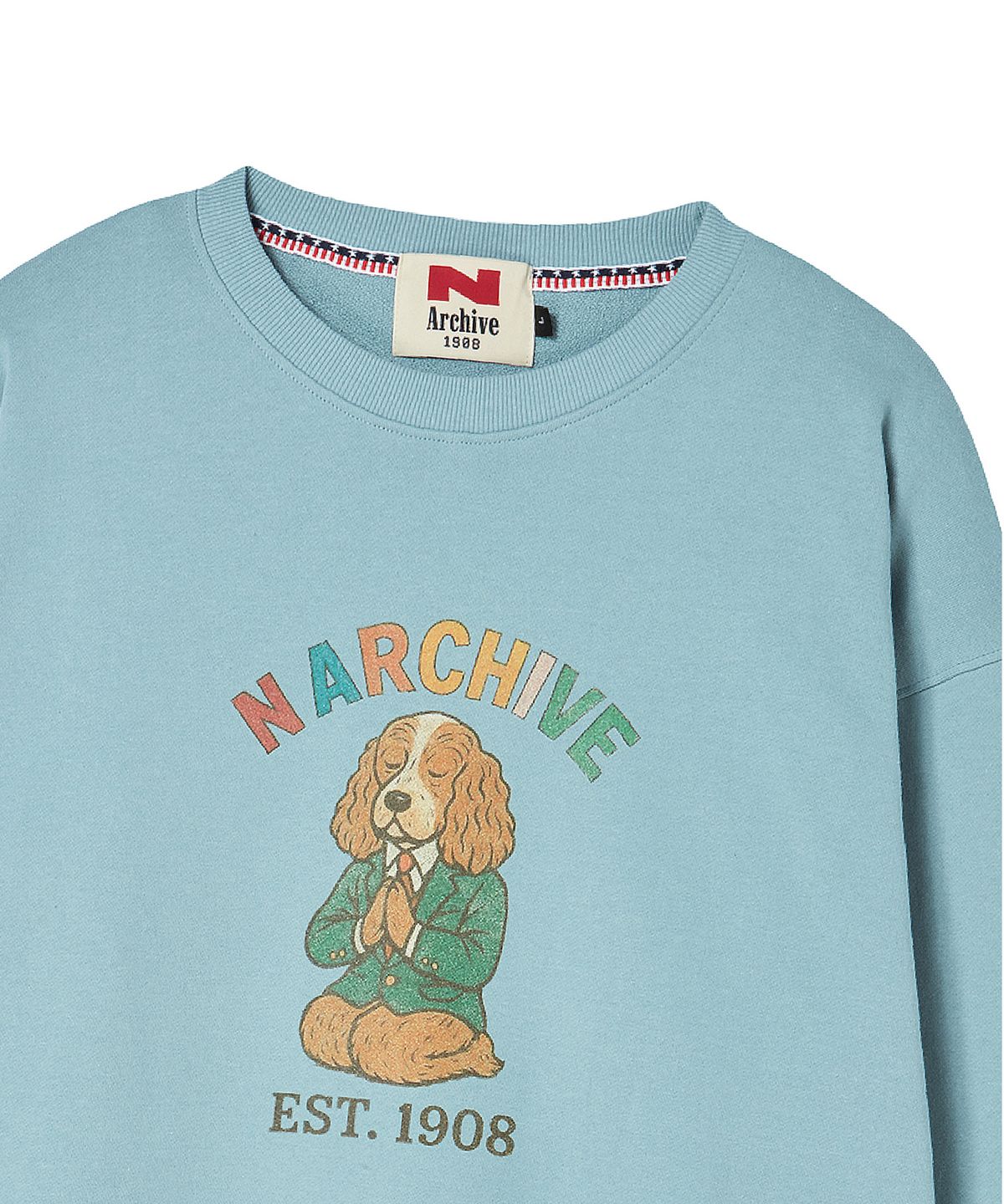 비욘드클로젯(BEYOND CLOSET) [COLLECTION LINE] 나마스테 프레피 스웨트 셔츠 틸 블루