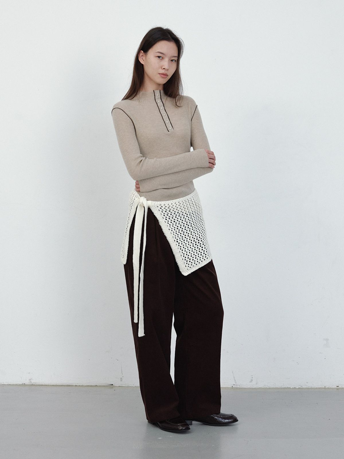 헌치(HUNCH) Layerd Wrap Knit (2color)