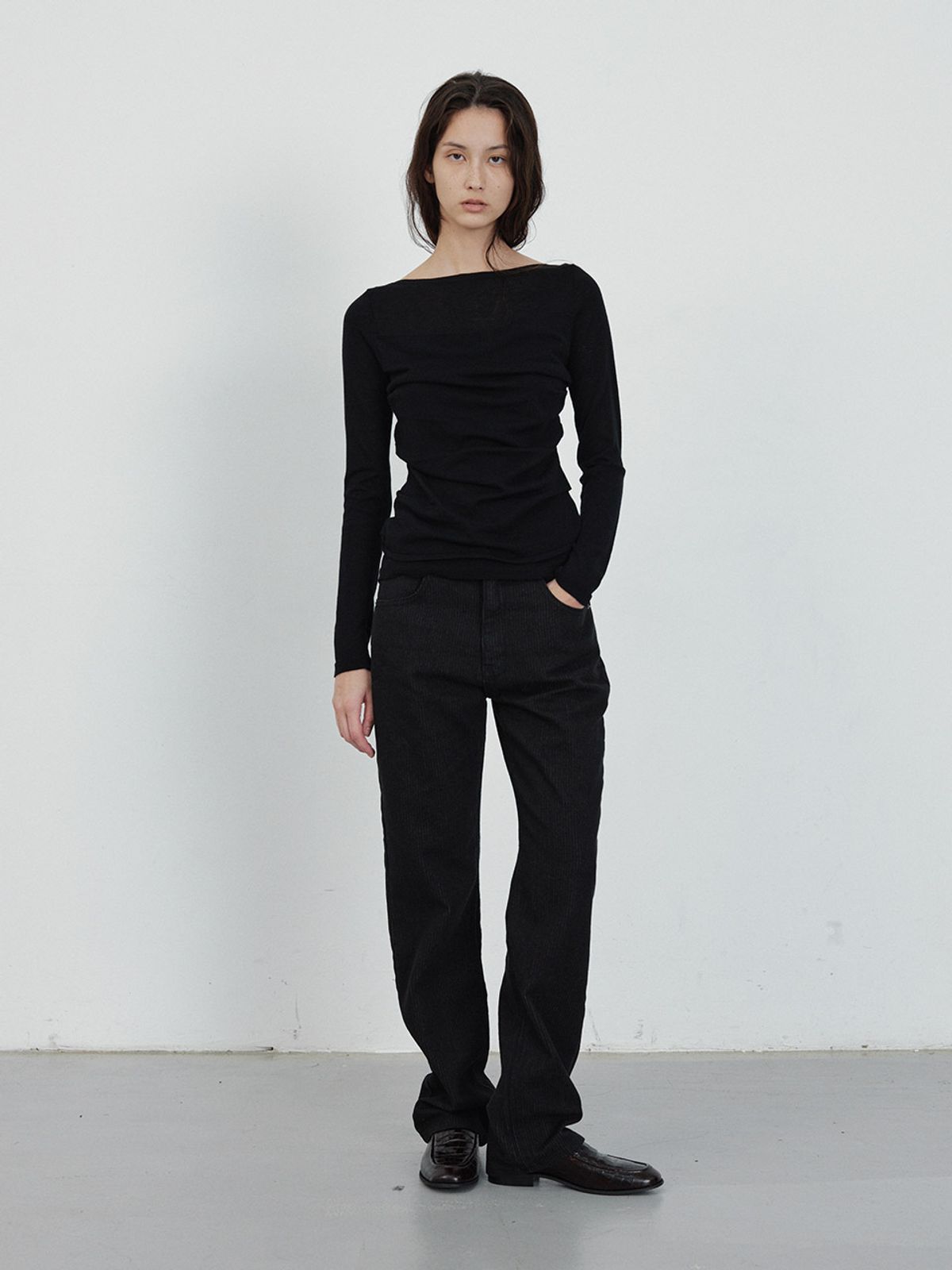 헌치(HUNCH) Shirring Drape Knit Pullover