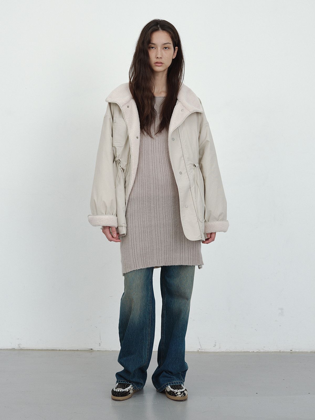 헌치(HUNCH) Bustier Dress Layered Knitwear (2color)