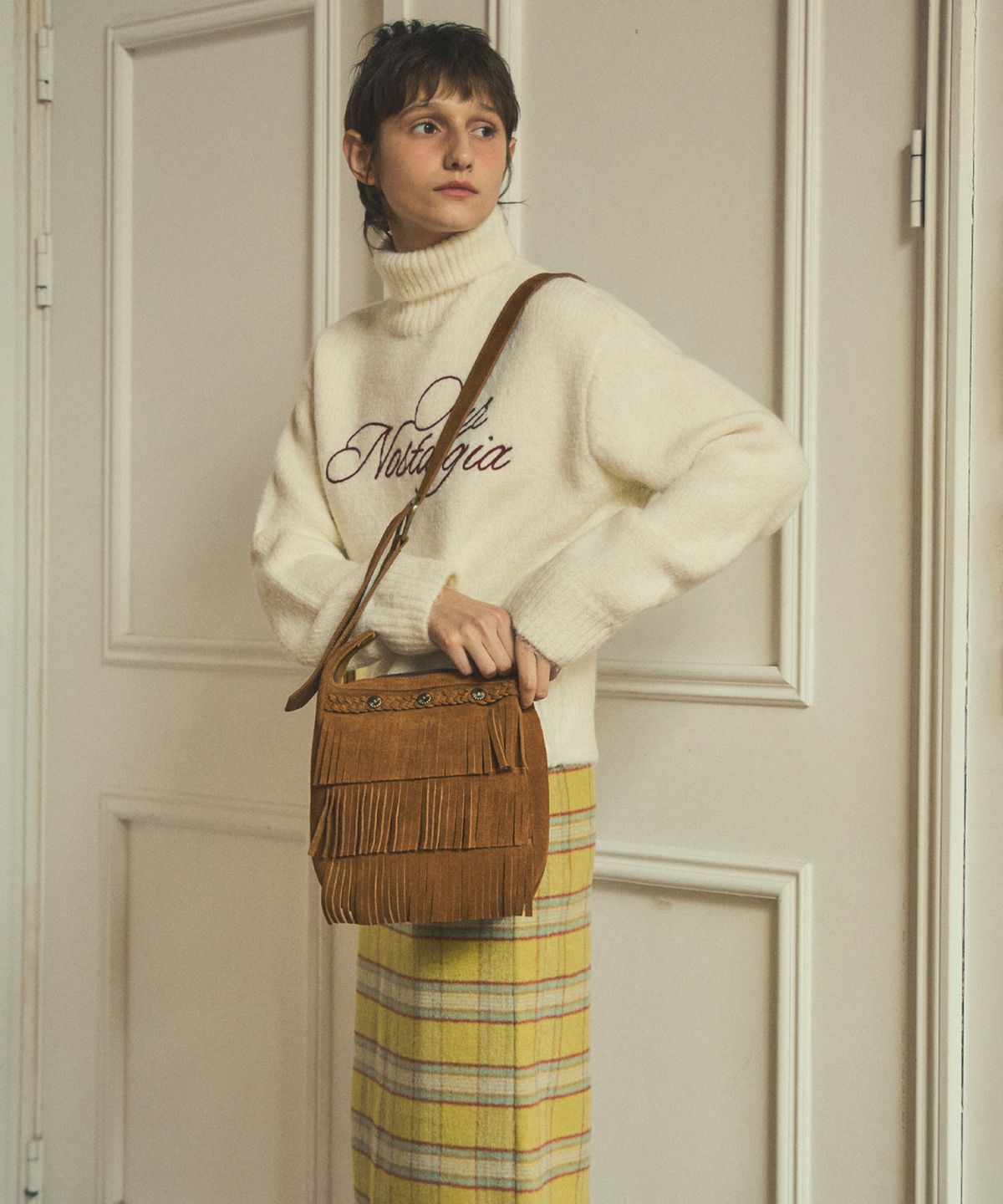 아우어노스텔지아(OURNOSTALGIA) our lettering turtleneck wool knit_Ivory