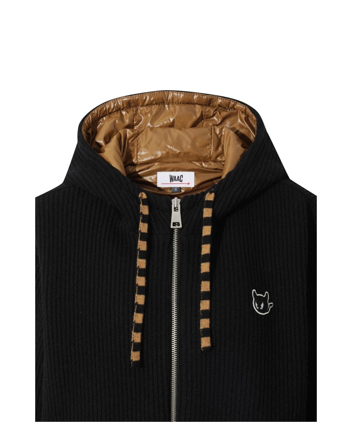 왁(WAAC) Women Brioche Knit Hooded Jacket WWWAW25806BKX