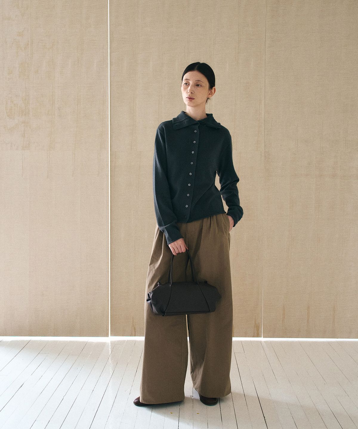유르트(YURT) CASHMERE WOOL HIGHNECK CARDIGAN_6color
