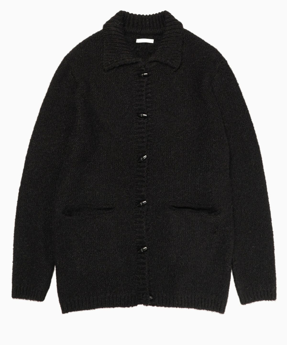 이어닝(YEARNING) WOOL TOGGLE REVERSIBLE KNIT COAT, BLACK
