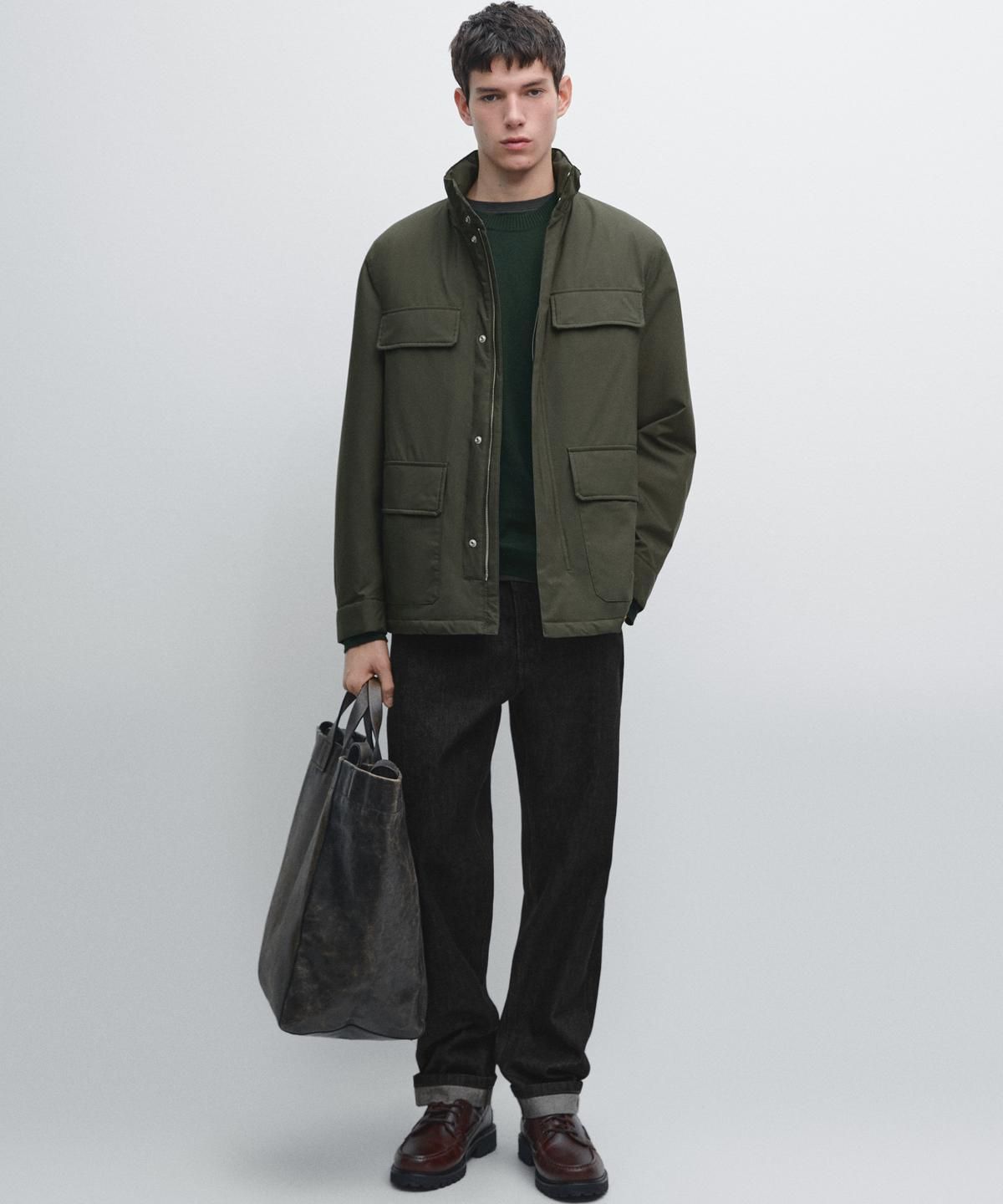 마시모두띠(MASSIMO DUTTI) water-repellent 패딩 재킷 포켓 디테일