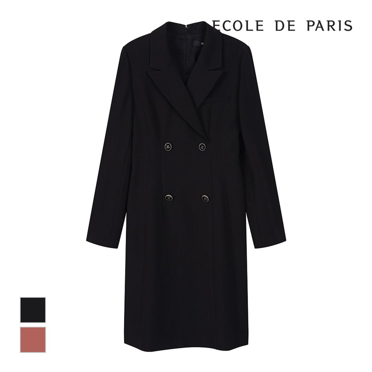 에꼴드파리(ECOLEDEPARIS) 더블버튼 카라 원피스_CB2YWOA006Z
