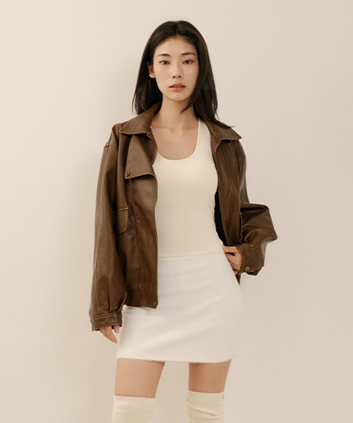 마른파이브(MARN5) 히트터치 홀터넥 기모 브라탑_4colors