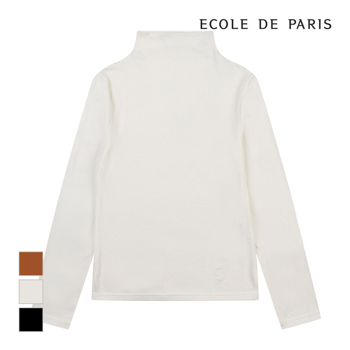 에꼴드파리(ECOLEDEPARIS) 반목넥 슬림 티셔츠_RB2ZCTC037Z