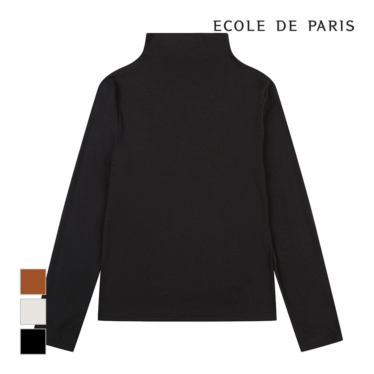 에꼴드파리(ECOLEDEPARIS) 반목넥 슬림 티셔츠_RB2ZCTC037Z