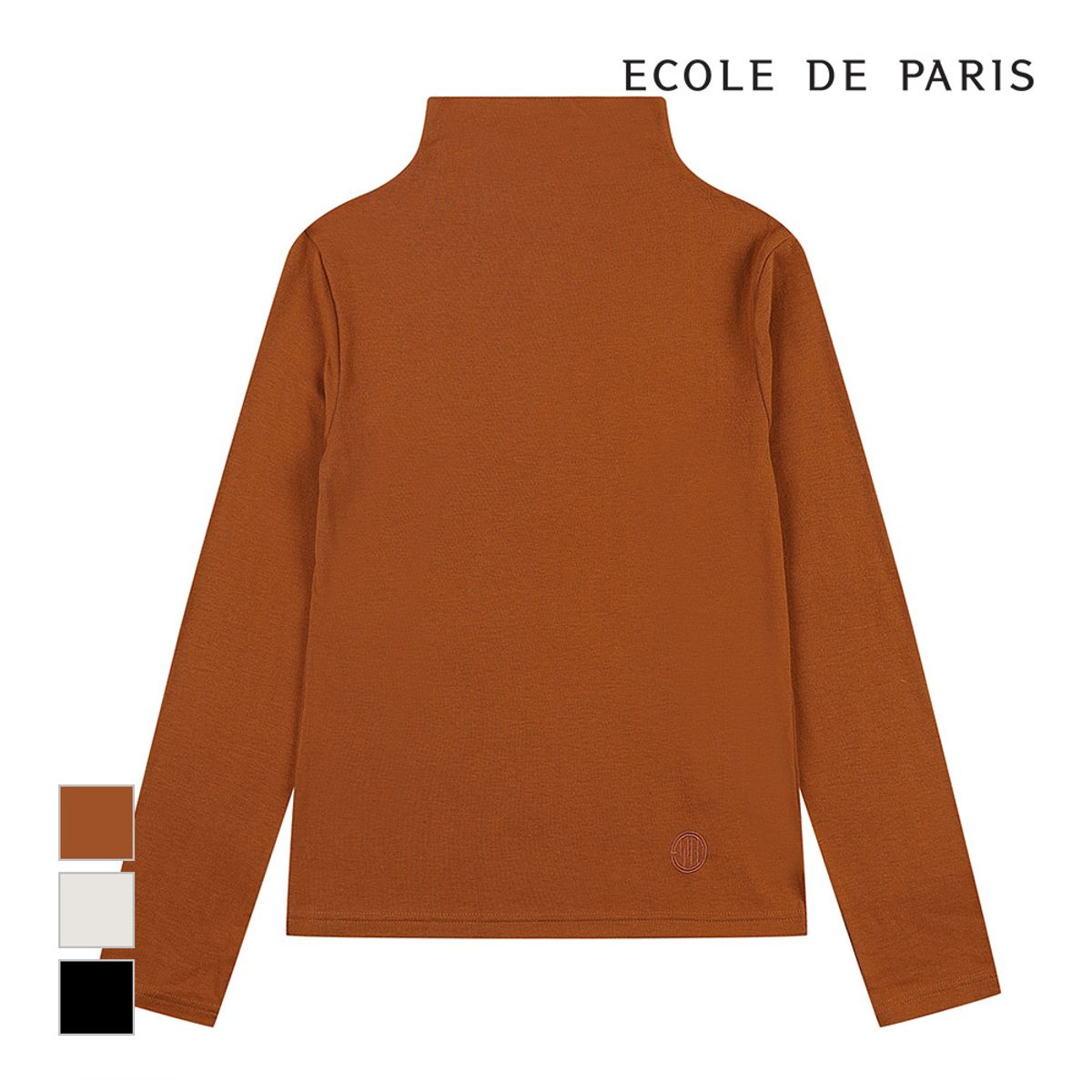 에꼴드파리(ECOLEDEPARIS) 반목넥 슬림 티셔츠_RB2ZCTC037Z