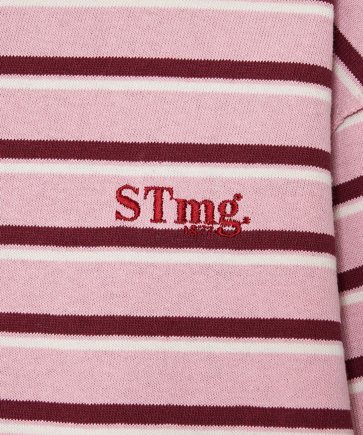 스트라이프마가린(STMG) stmg 로고 스트라이프 롱슬리브 핑크