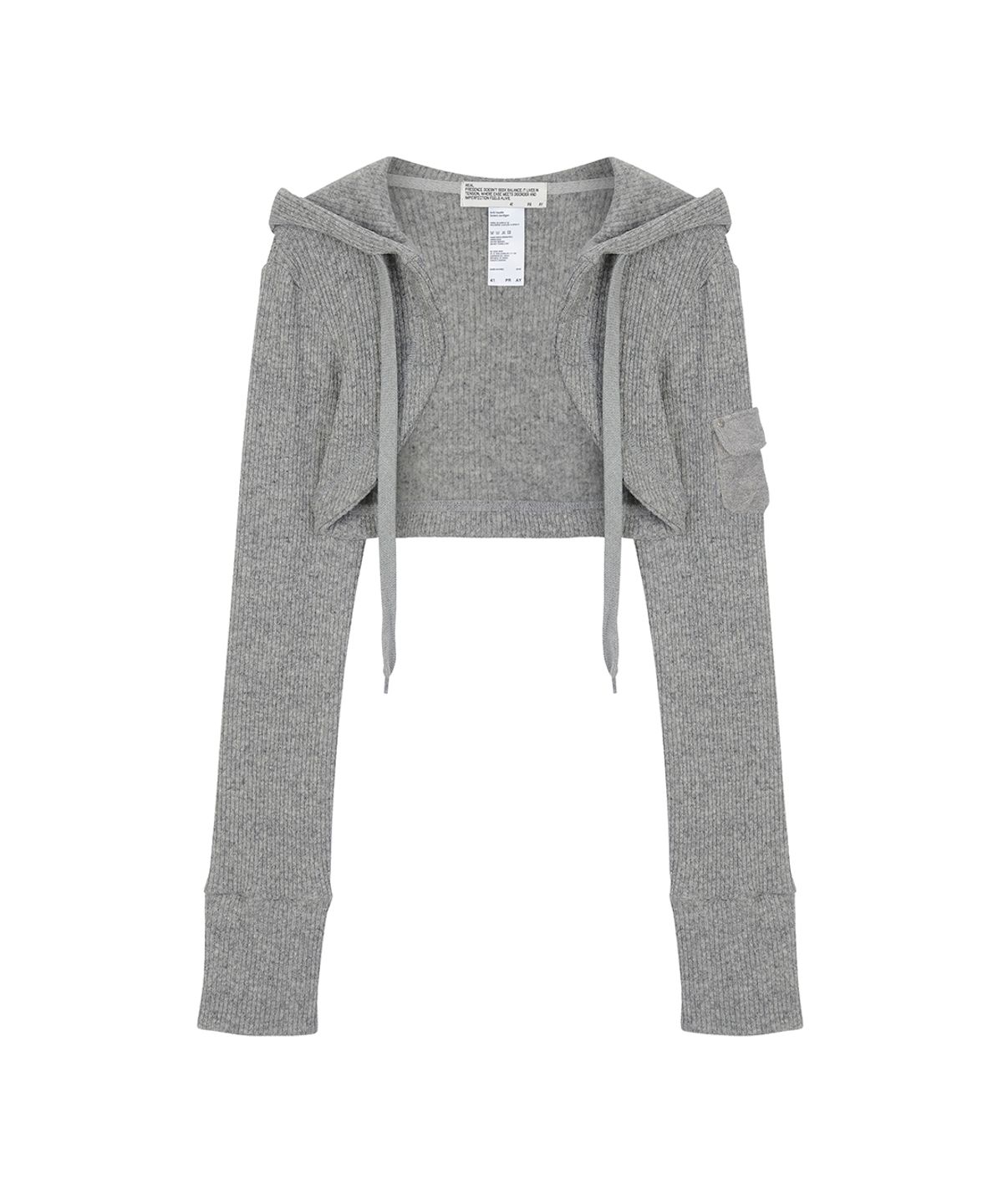 사일프레이(41PRAY) Knit Hoodie Bolero Cardigan / Grey
