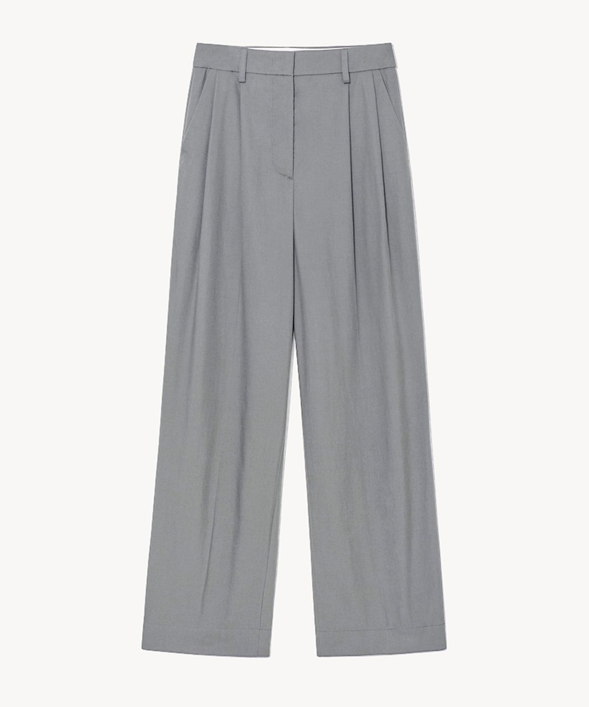 리디피(RIDIFI) CUFF WOOL FABRIC TROUSERS_LIGHT GRAY