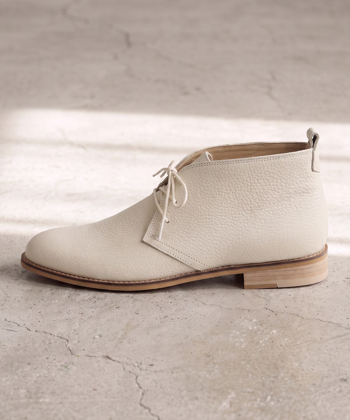 피렌체 아뜨리에(FIRENZE ATELIER) 스탠다드 라운드토 처커부츠 7702 [CREAM EMBO]