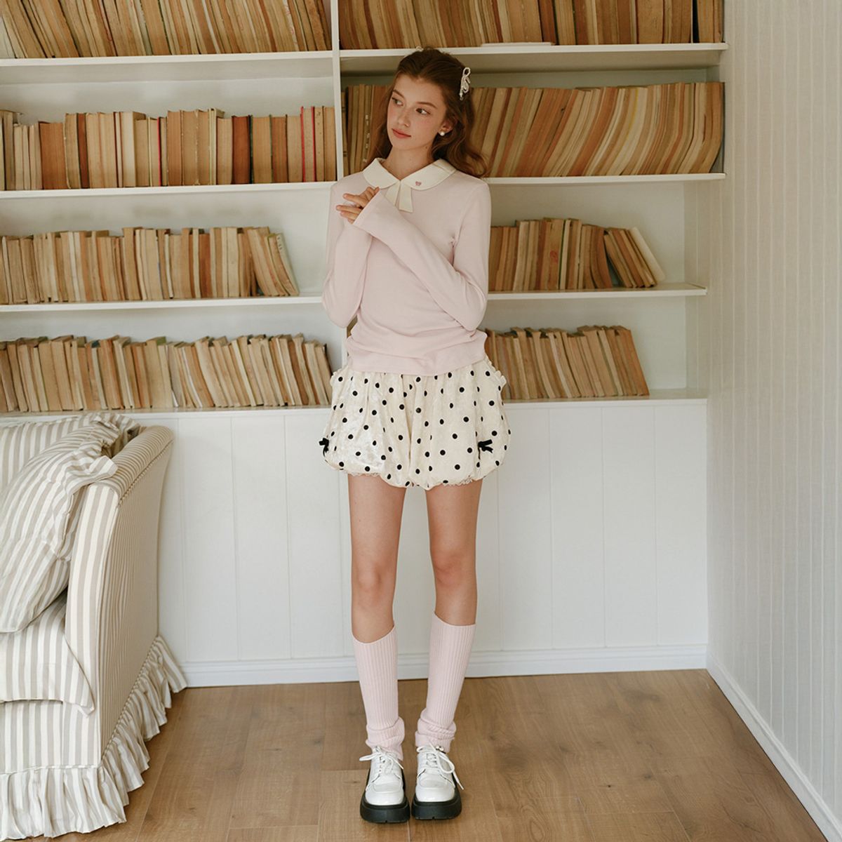 쎄무아듀(CEST MOIDEW) Cest_Doll collar long sleeve top