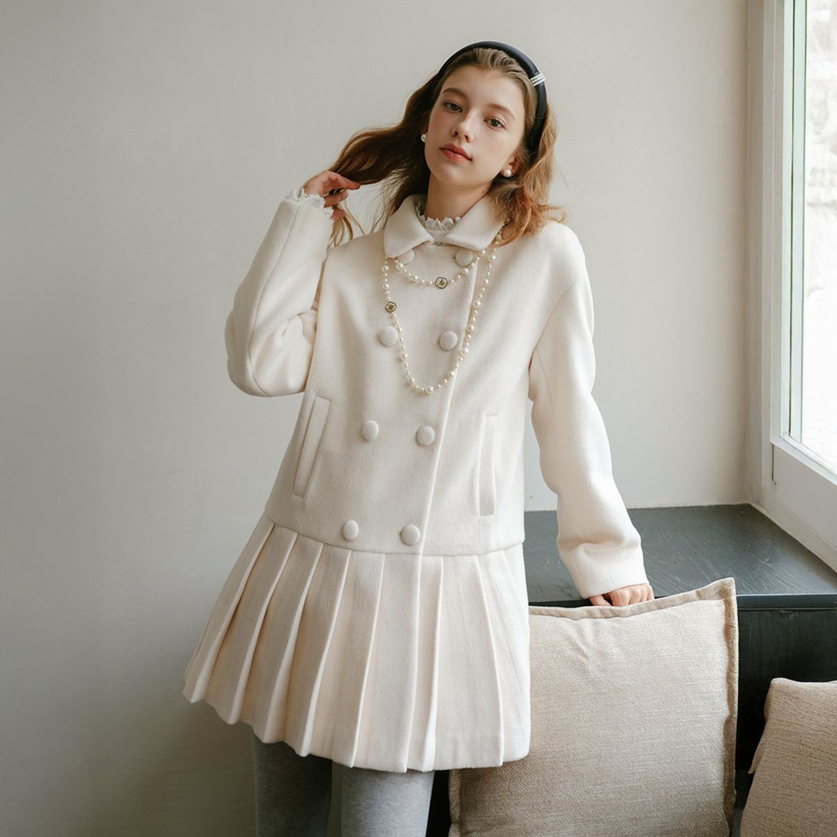 쎄무아듀(CEST MOIDEW) Cest_Pleated half double coat