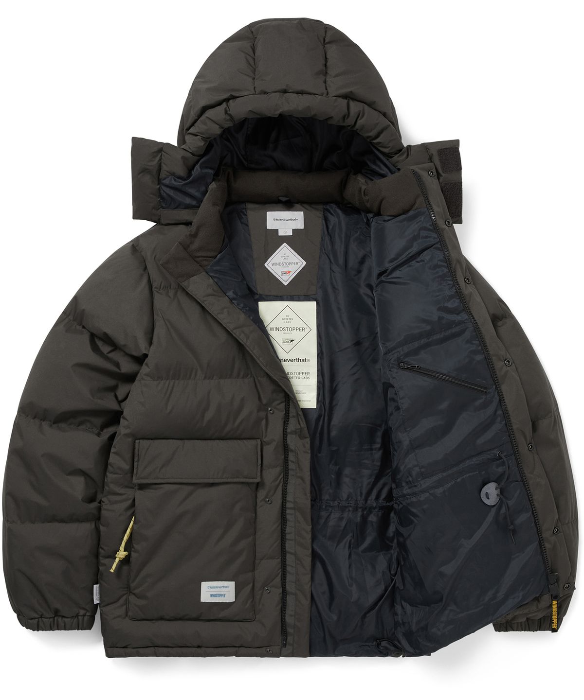 디스이즈네버댓(THISISNEVERTHAT) GORE-TEX WINDSTOPPER Expedition Down Jacket Olive Drab