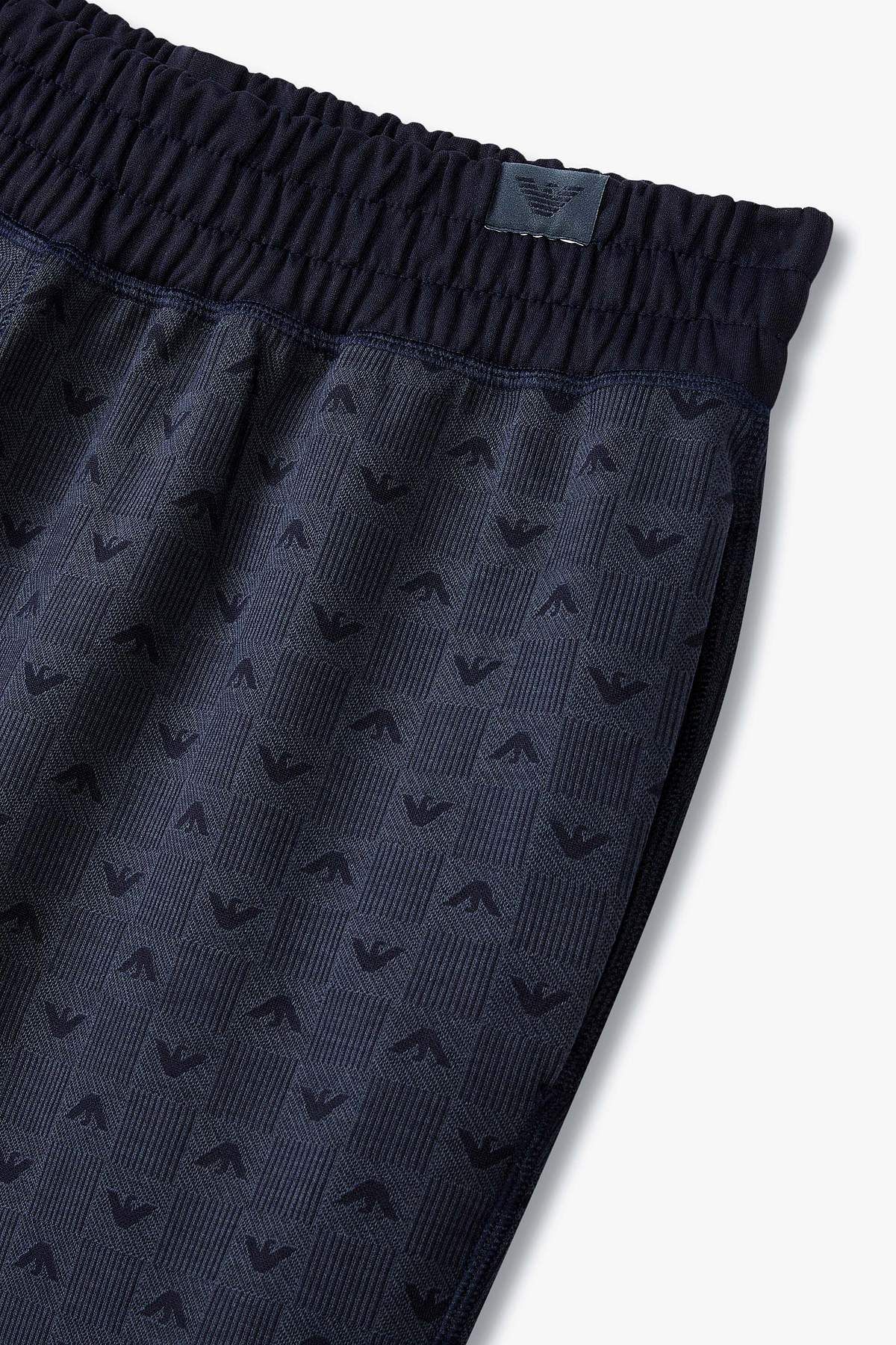 엠포리오 아르마니 언더웨어(EMPORIO ARMANI UNDERWEAR) 남성 이글 자카드 라운지 조거 팬츠_블루 0815332028
