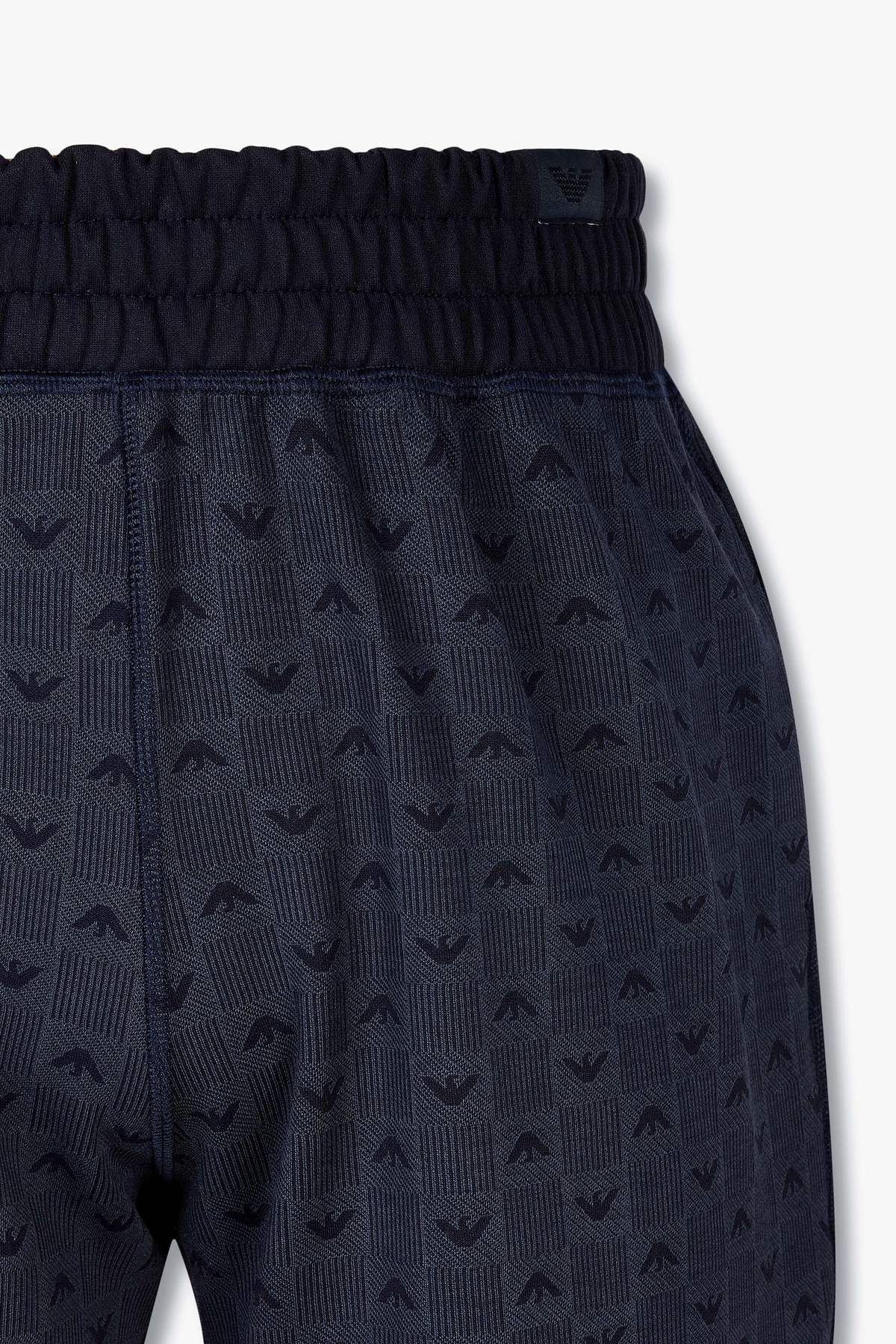 엠포리오 아르마니 언더웨어(EMPORIO ARMANI UNDERWEAR) 남성 이글 자카드 라운지 조거 팬츠_블루 0815332028