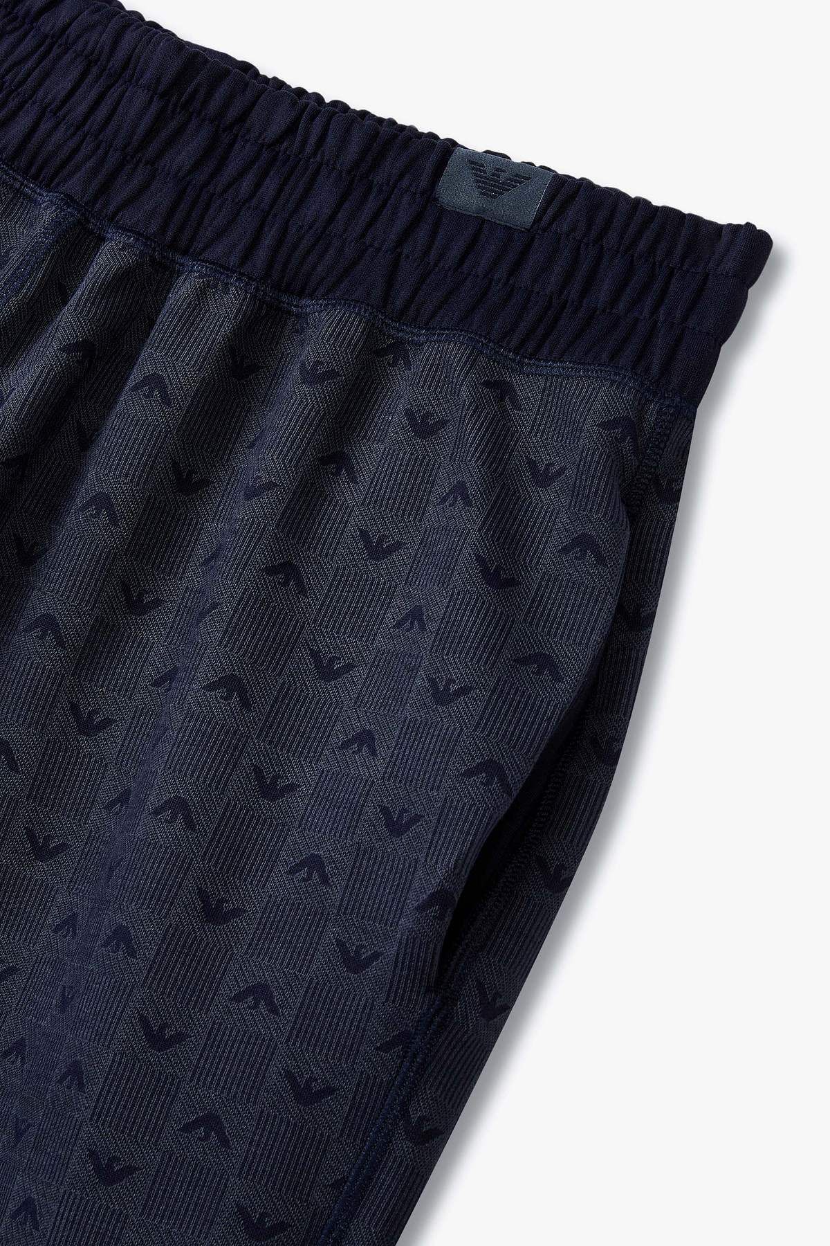 엠포리오 아르마니 언더웨어(EMPORIO ARMANI UNDERWEAR) 남성 이글 자카드 라운지 버뮤다 쇼츠_블루 0815331008