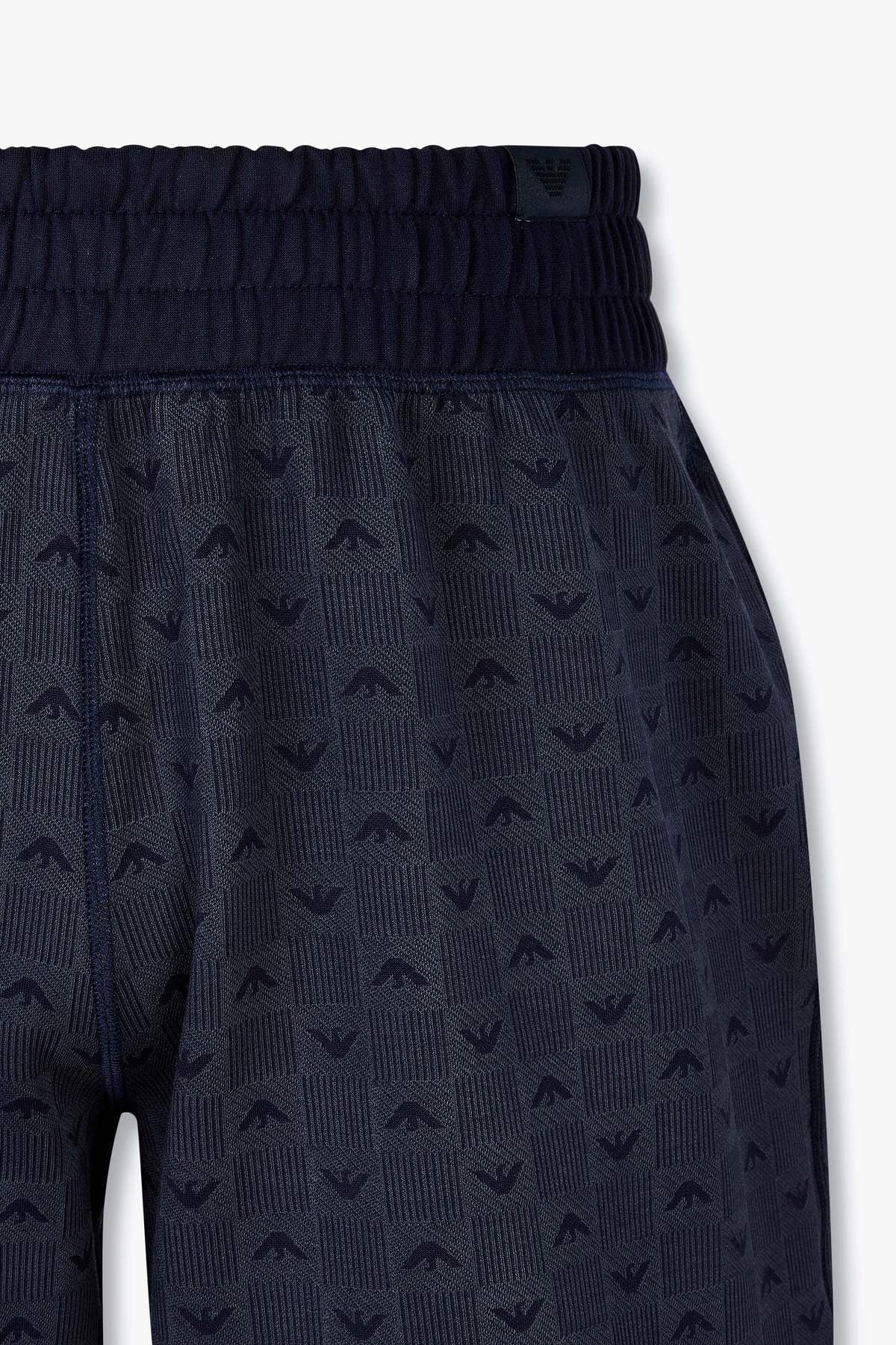 엠포리오 아르마니 언더웨어(EMPORIO ARMANI UNDERWEAR) 남성 이글 자카드 라운지 버뮤다 쇼츠_블루 0815331008