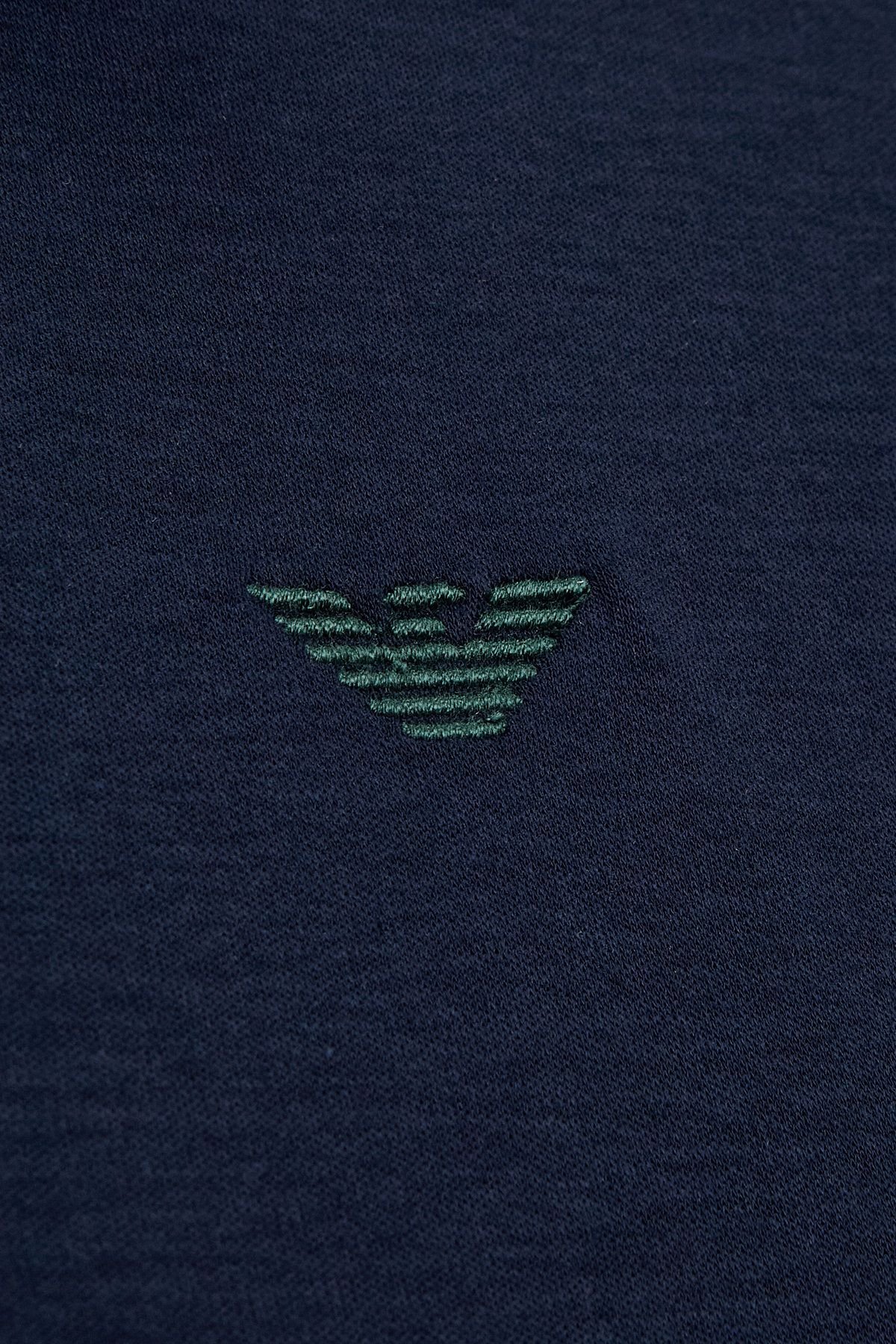 엠포리오 아르마니 언더웨어(EMPORIO ARMANI UNDERWEAR) 남성 배색 로고 자수 파자마 세트_블루 0815339001