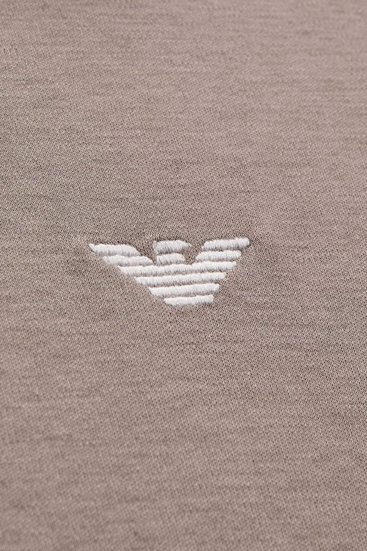 엠포리오 아르마니 언더웨어(EMPORIO ARMANI UNDERWEAR) 남성 배색 로고 자수 파자마 세트_다크 베이지 0815339002