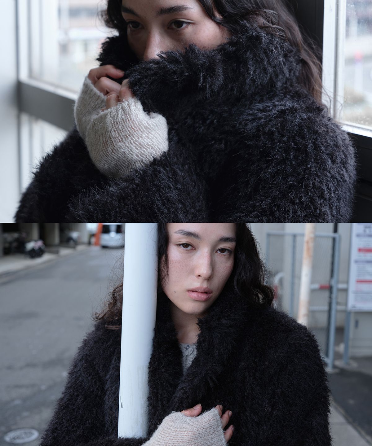 로우타이드(LOW TIDE) HAIRY FUR JACKET [BLACK]