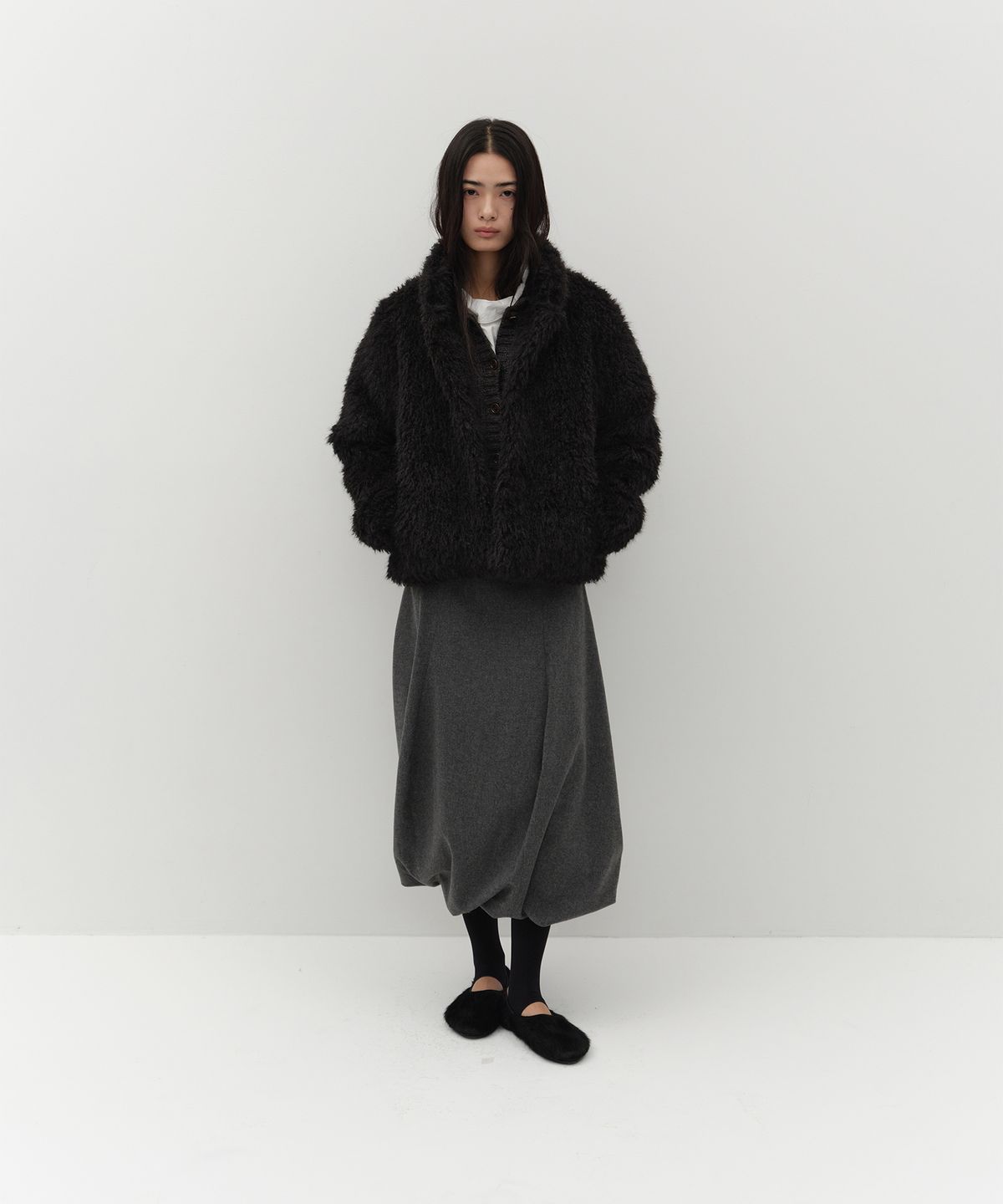로우타이드(LOW TIDE) HAIRY FUR JACKET [BLACK]