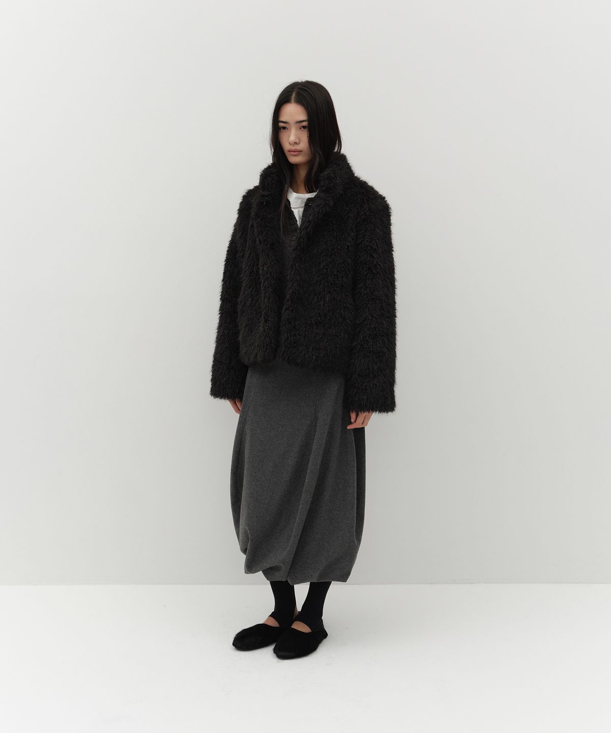 로우타이드(LOW TIDE) HAIRY FUR JACKET [BLACK]