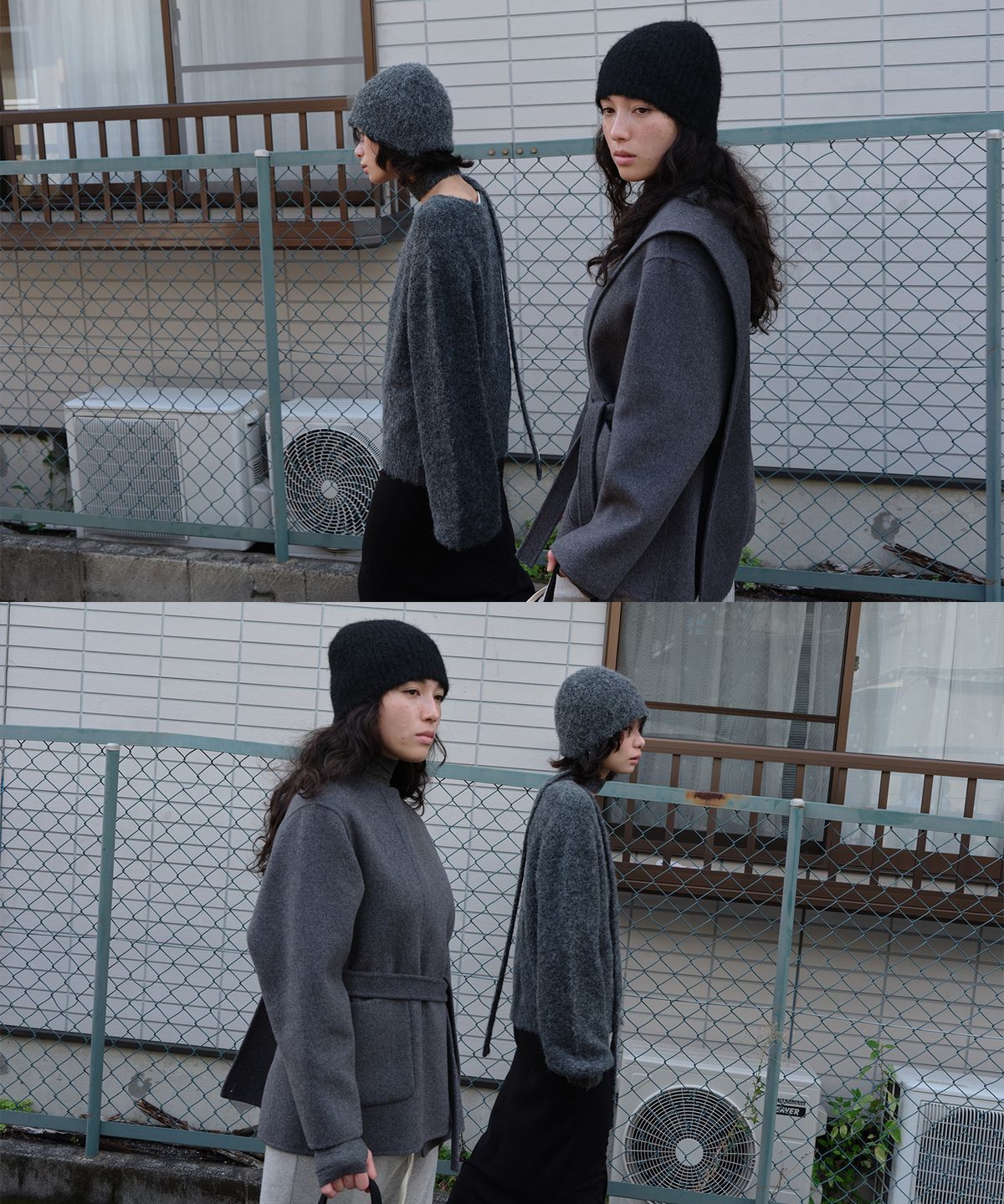 로우타이드(LOW TIDE) HANDMADE MUFFLER COAT [CHARCOAL]