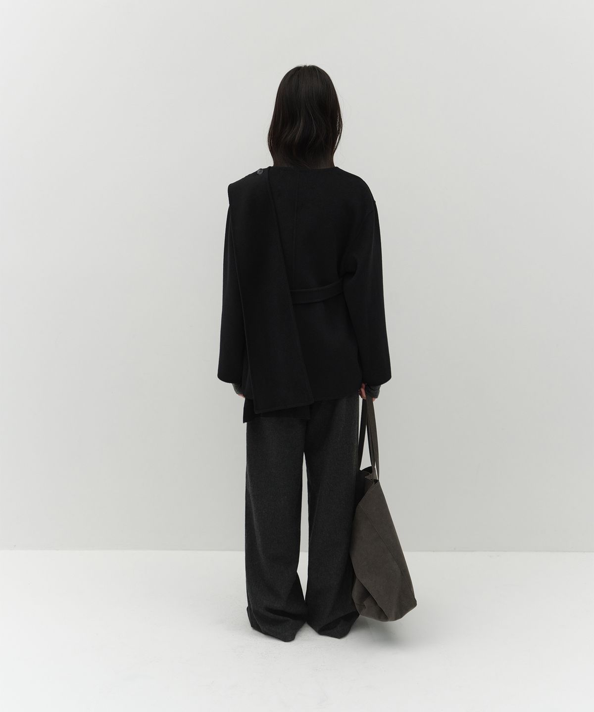 로우타이드(LOW TIDE) HANDMADE MUFFLER COAT [BLACK]