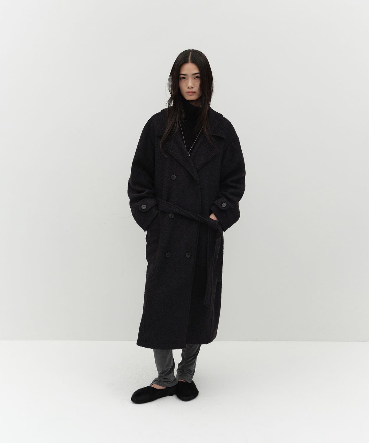 로우타이드(LOW TIDE) WOOL BOUCLE COAT [BLACK]