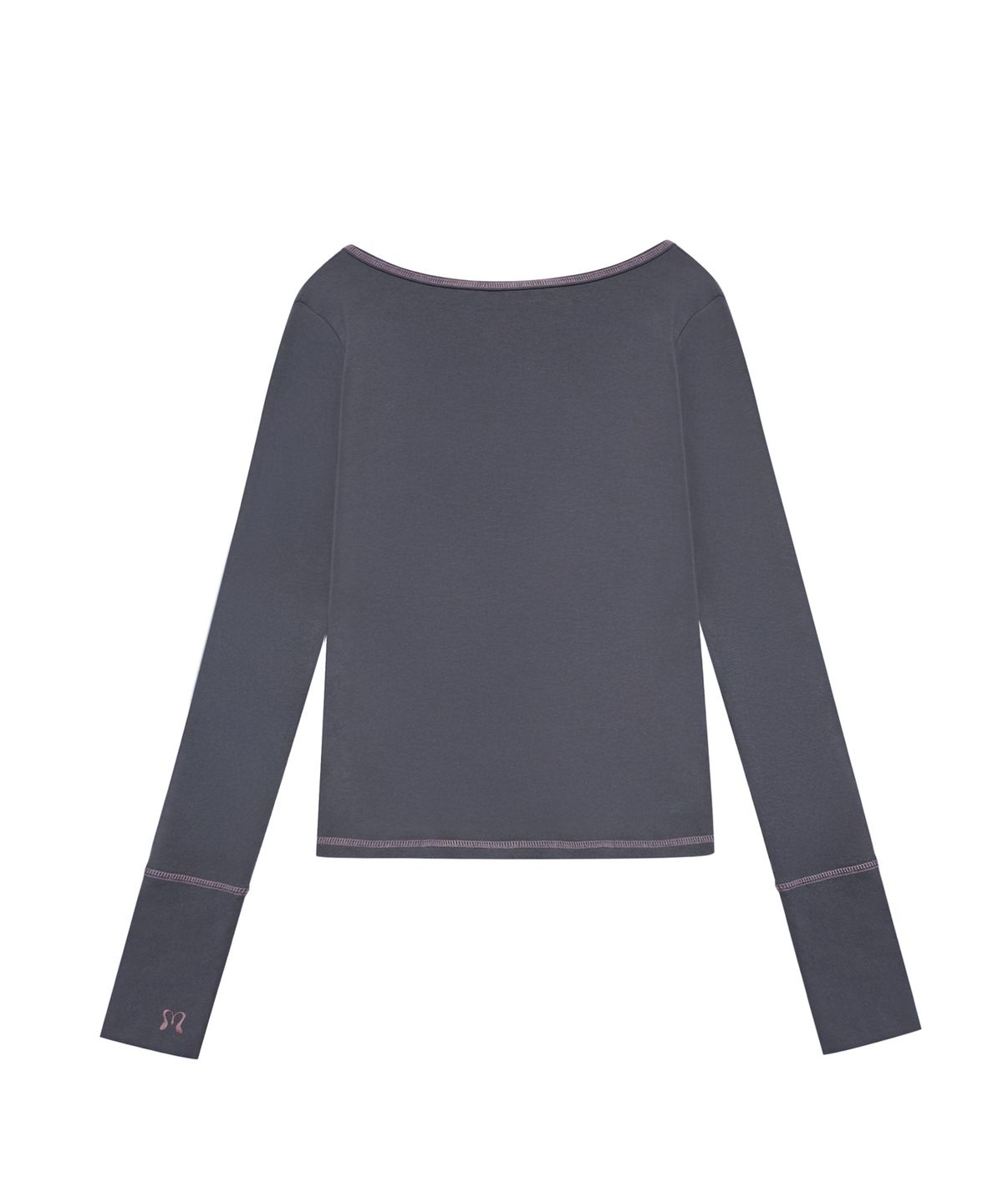 미레코(MIRECO) STITCH RIBBON T CHARCOAL